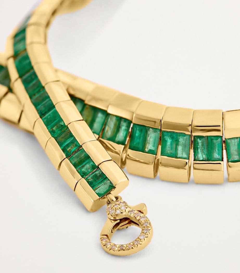 Yellow Gold and Emerald Baguette Choker YELLOW GOLD Image 4