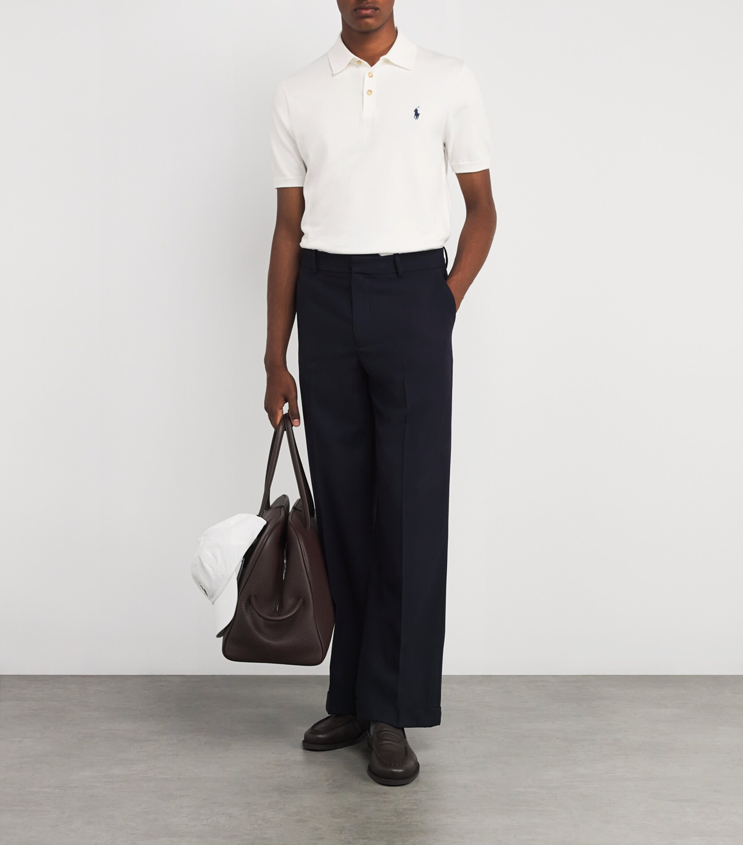 Polo Ralph Lauren Mens Pima Cotton Custom-Fit Polo Shirt White Image 2