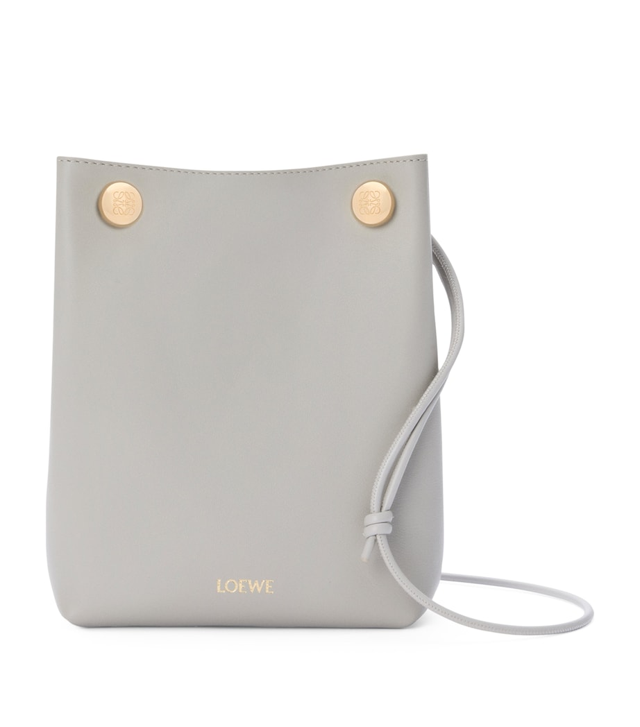 Leather Pebble Pouch Bag SHELL GREY Image 1