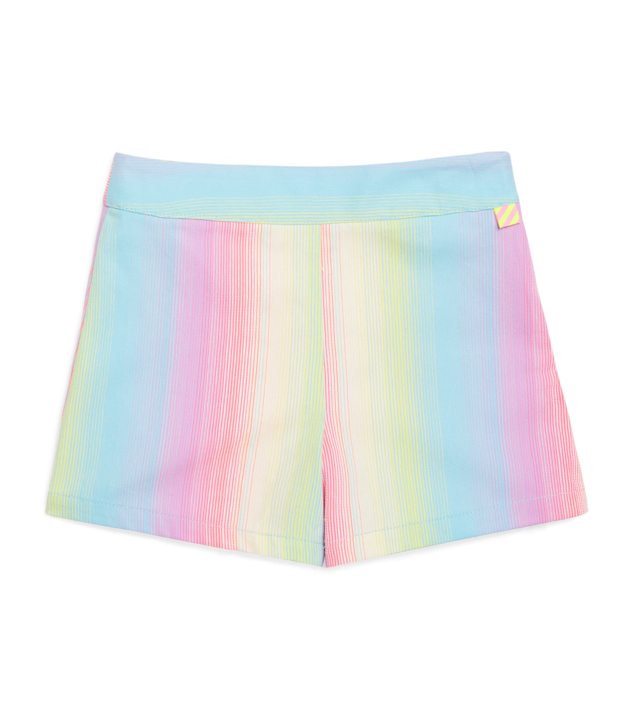 Billieblush Rainbow Stripe Denim Shorts