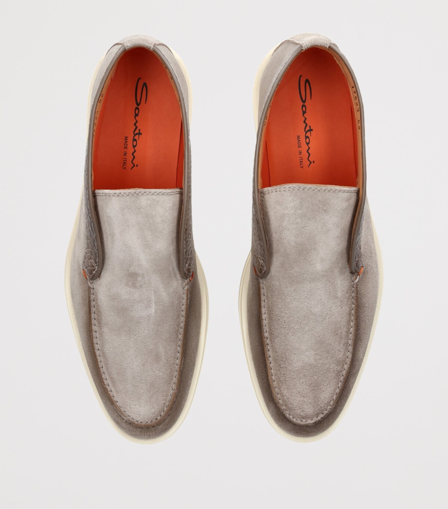 Santoni Suede Detroit Slip-On Sneakers Grey Image 4