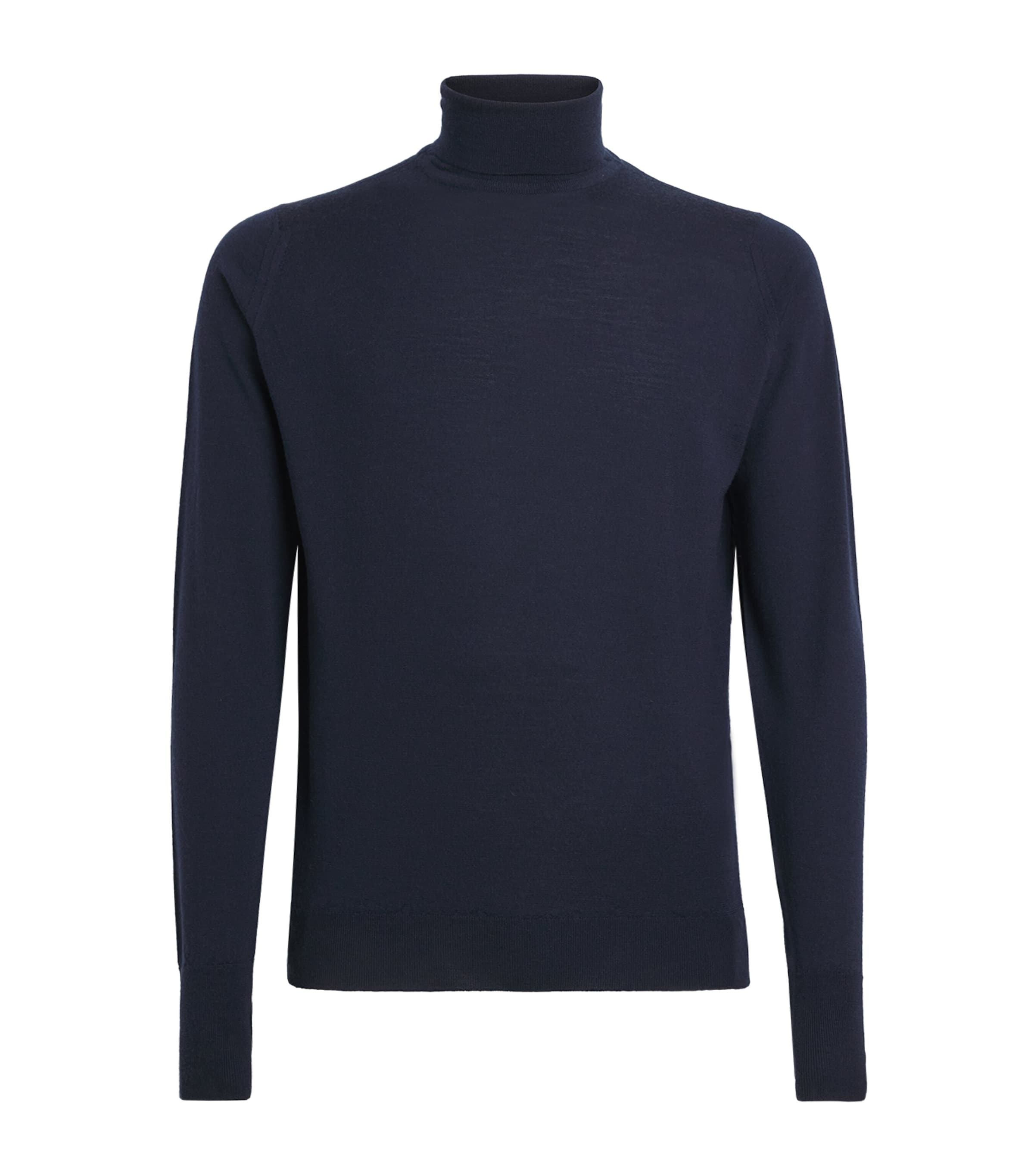 Alan Scott Mens Superfine Merino Wool Rollneck Sweater Midnight Image 1