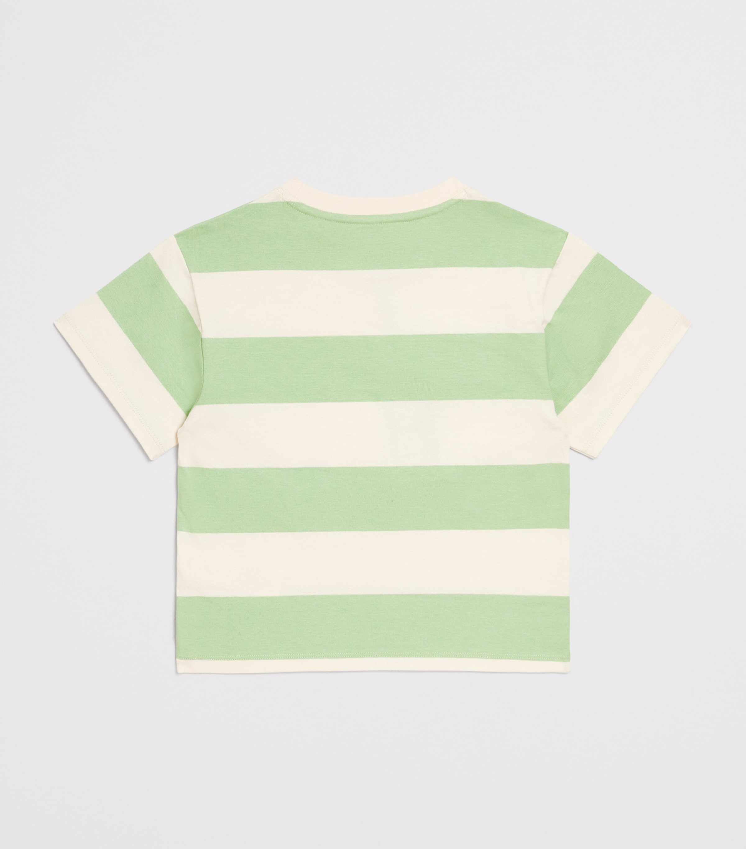 Cotton Stripe Logo T-Shirt (2-14 Years) N66OFF WHITE  GREEN Image 2