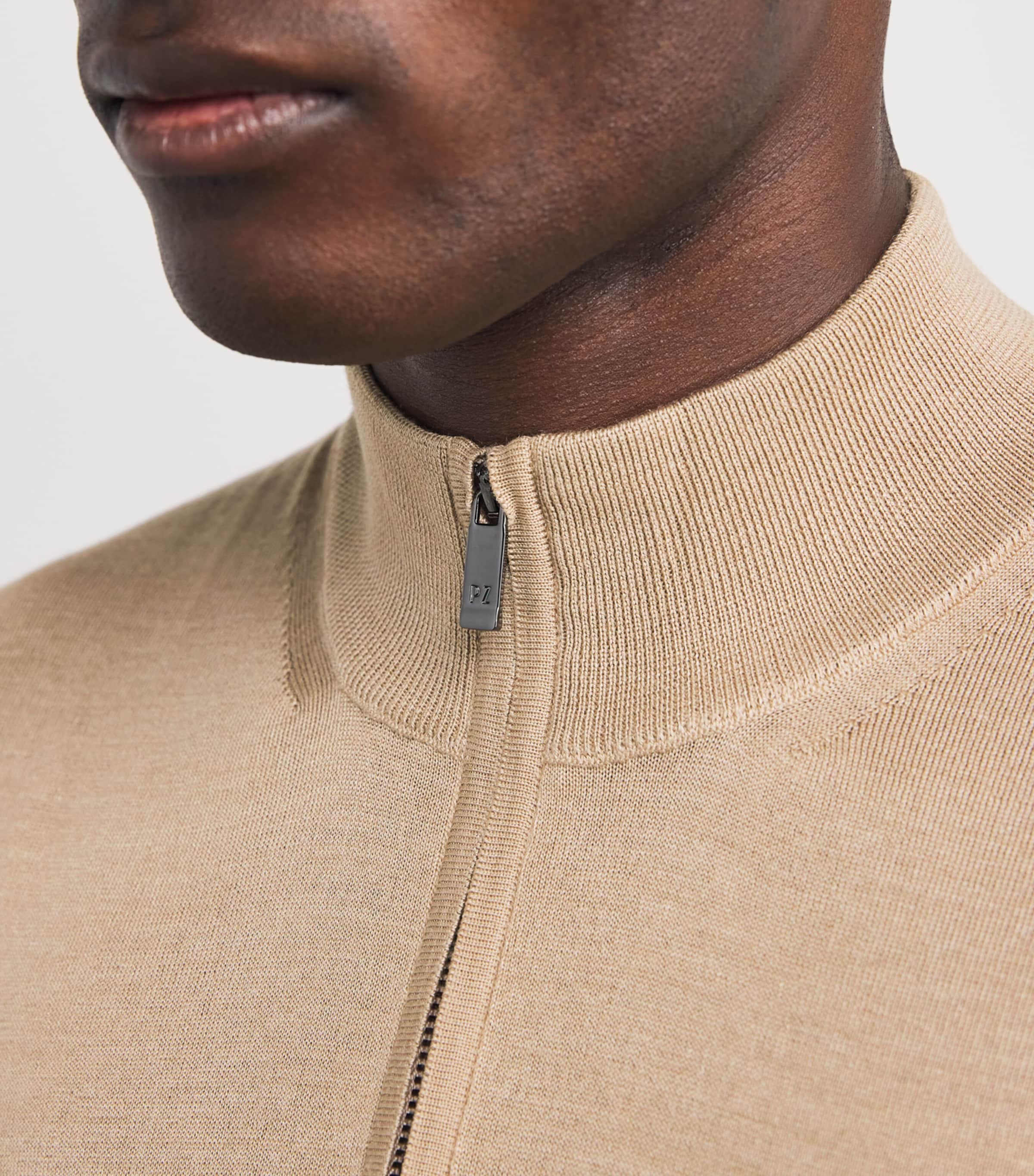 マロン★ハリー Pal Zileri Brown Wool-Silk Quarter-Zip Sweater | Harrods UK