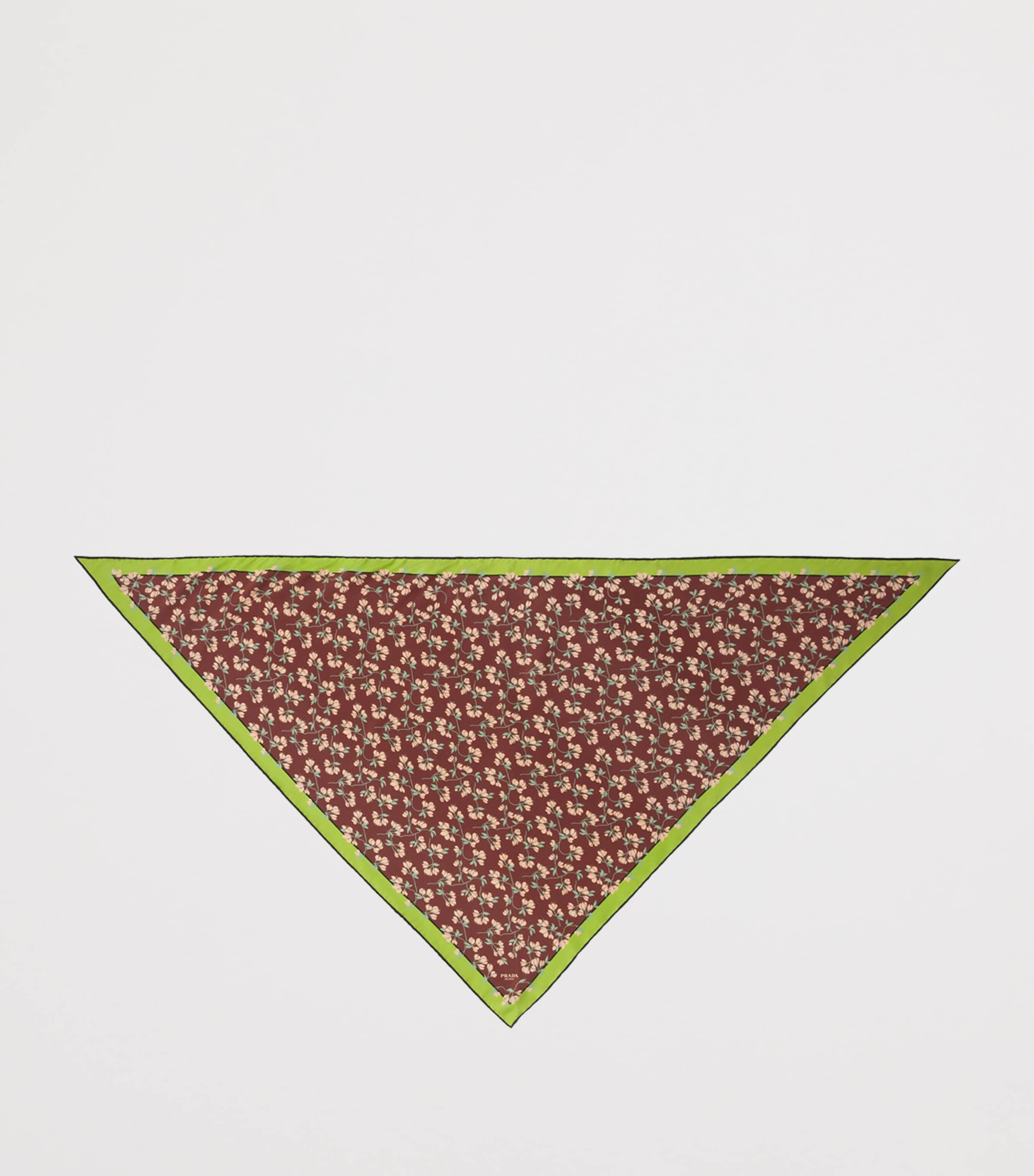 Silk Twill Floral Print Scarf F0192 Image 2