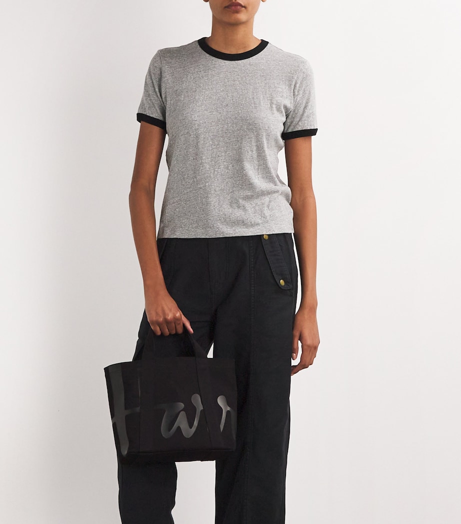 Mini Cotton Logo Tote Bag BLACK Image 2