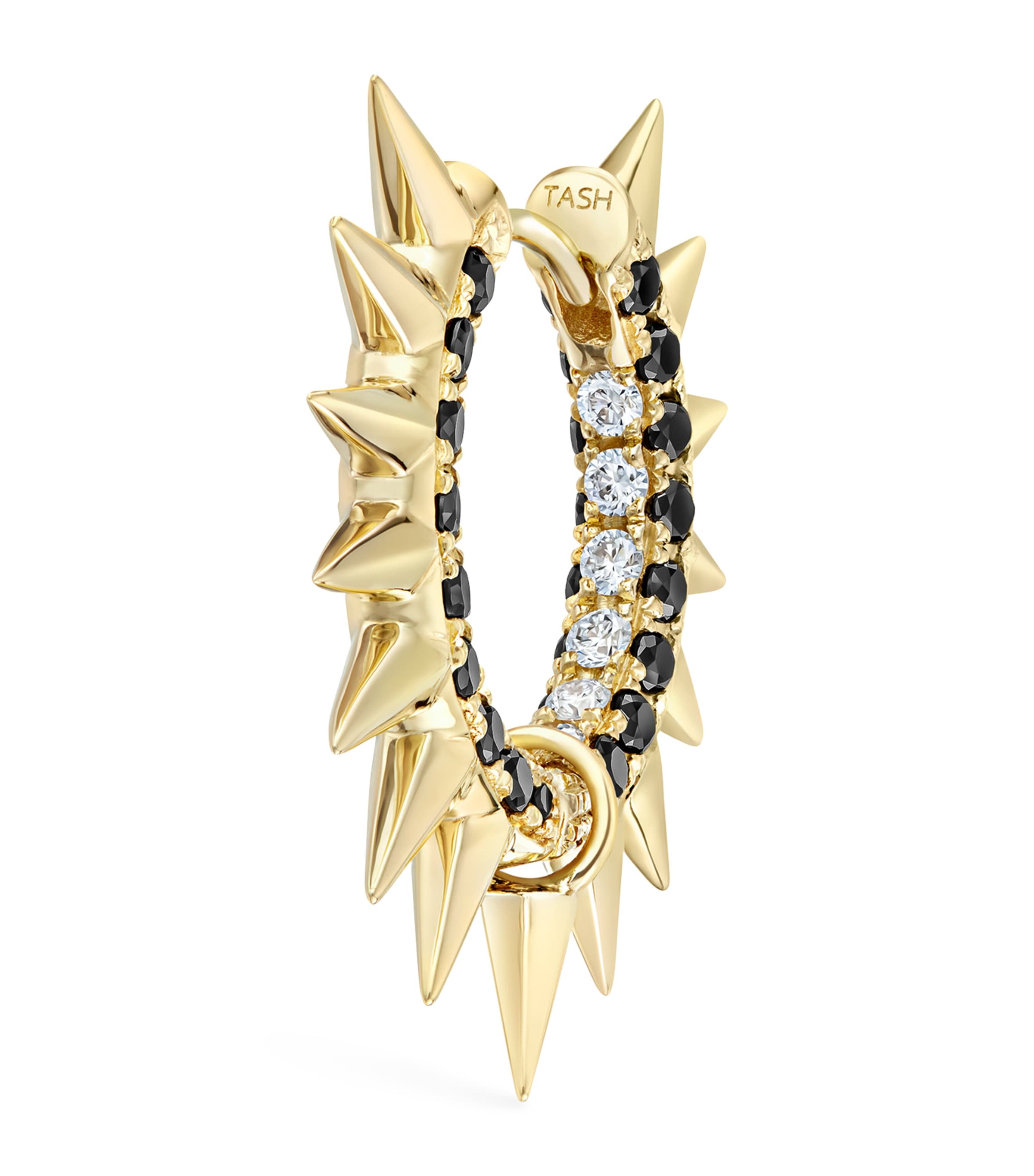 Maria Tash Metal Mohawk Diamond Spike Single Hoop Earring In Gold