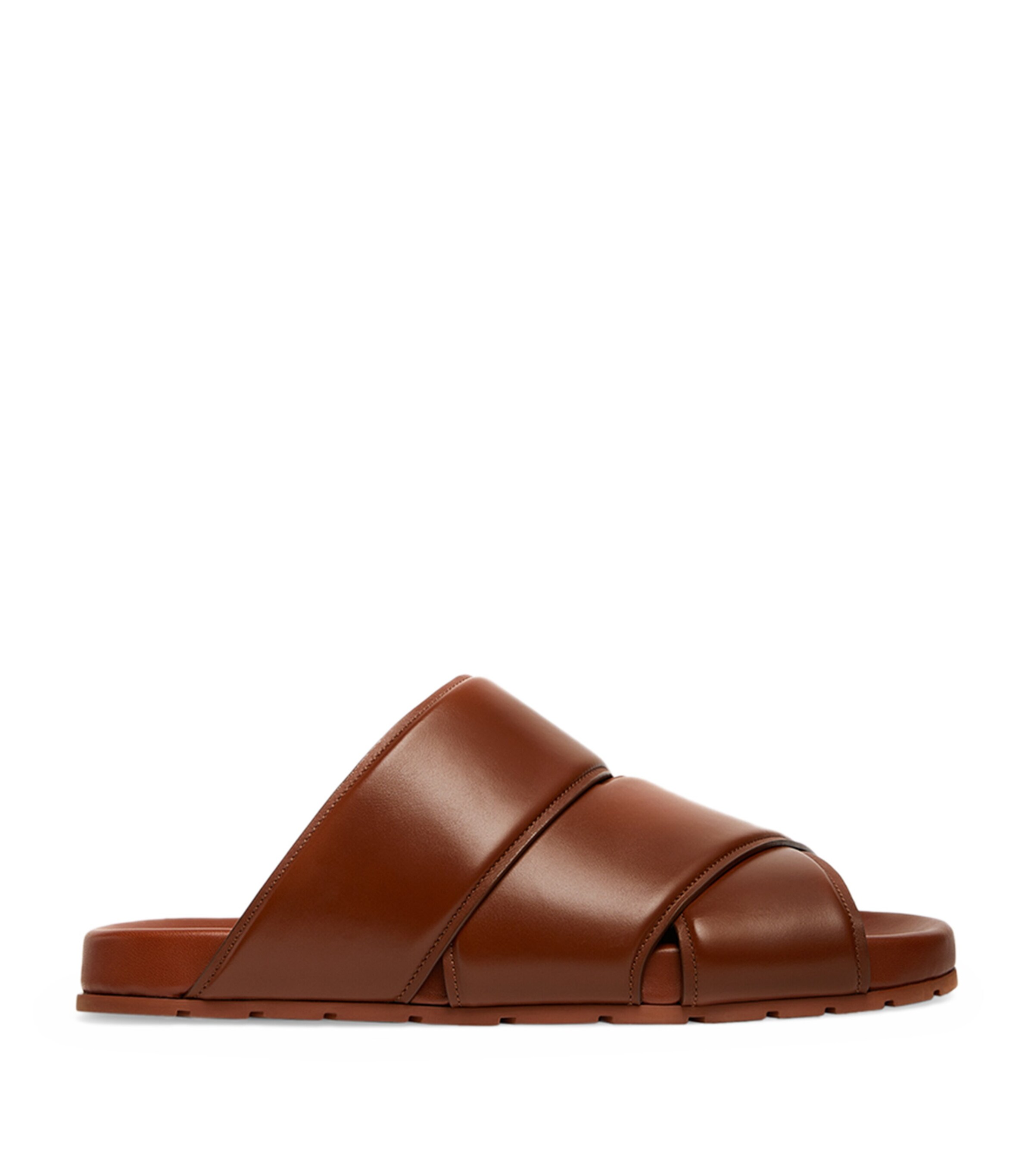 Bottega Veneta Brown Bridge Mule Sandals In Green