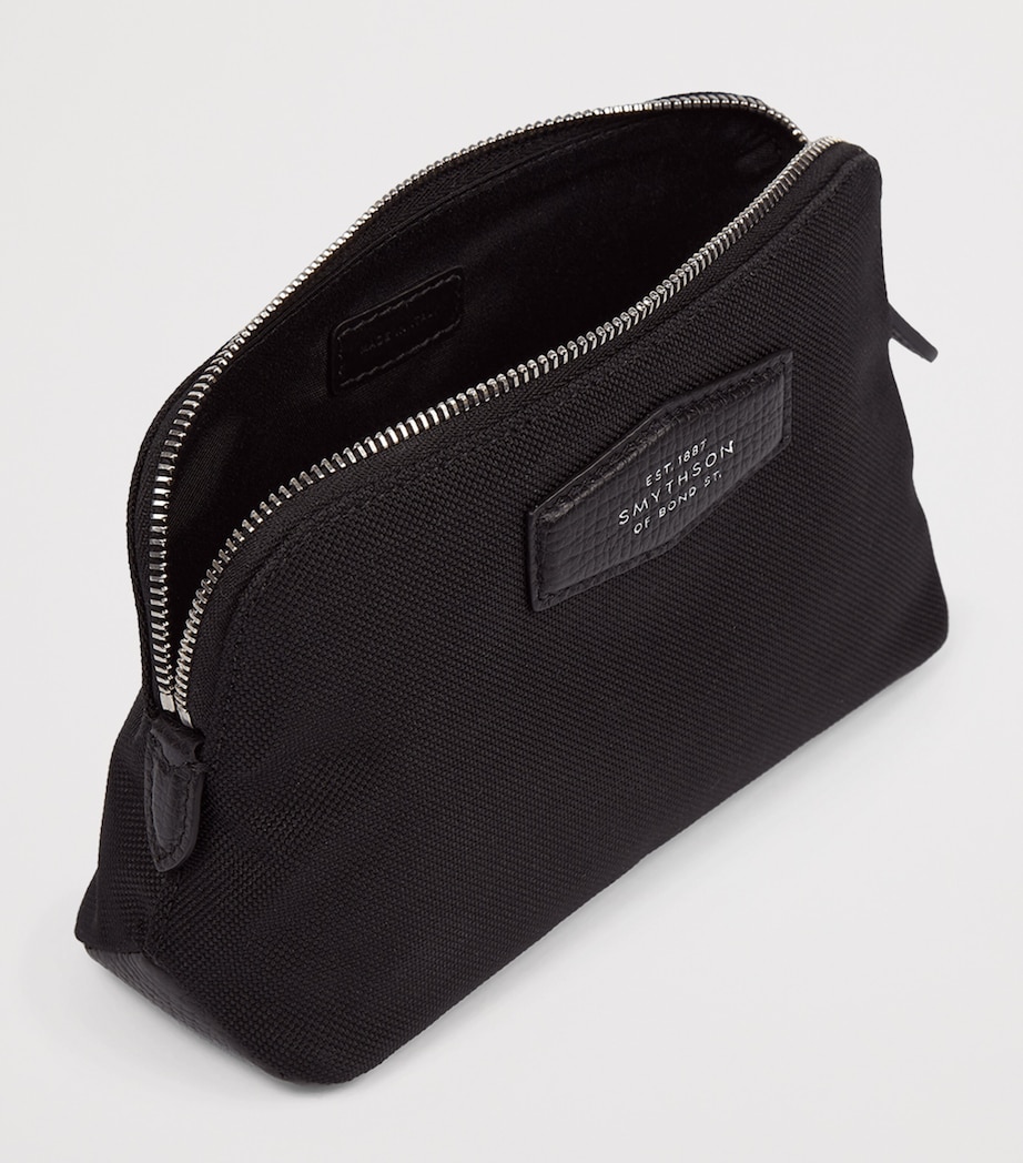 Smythson Small Canvas Wash Bag Black Image 2