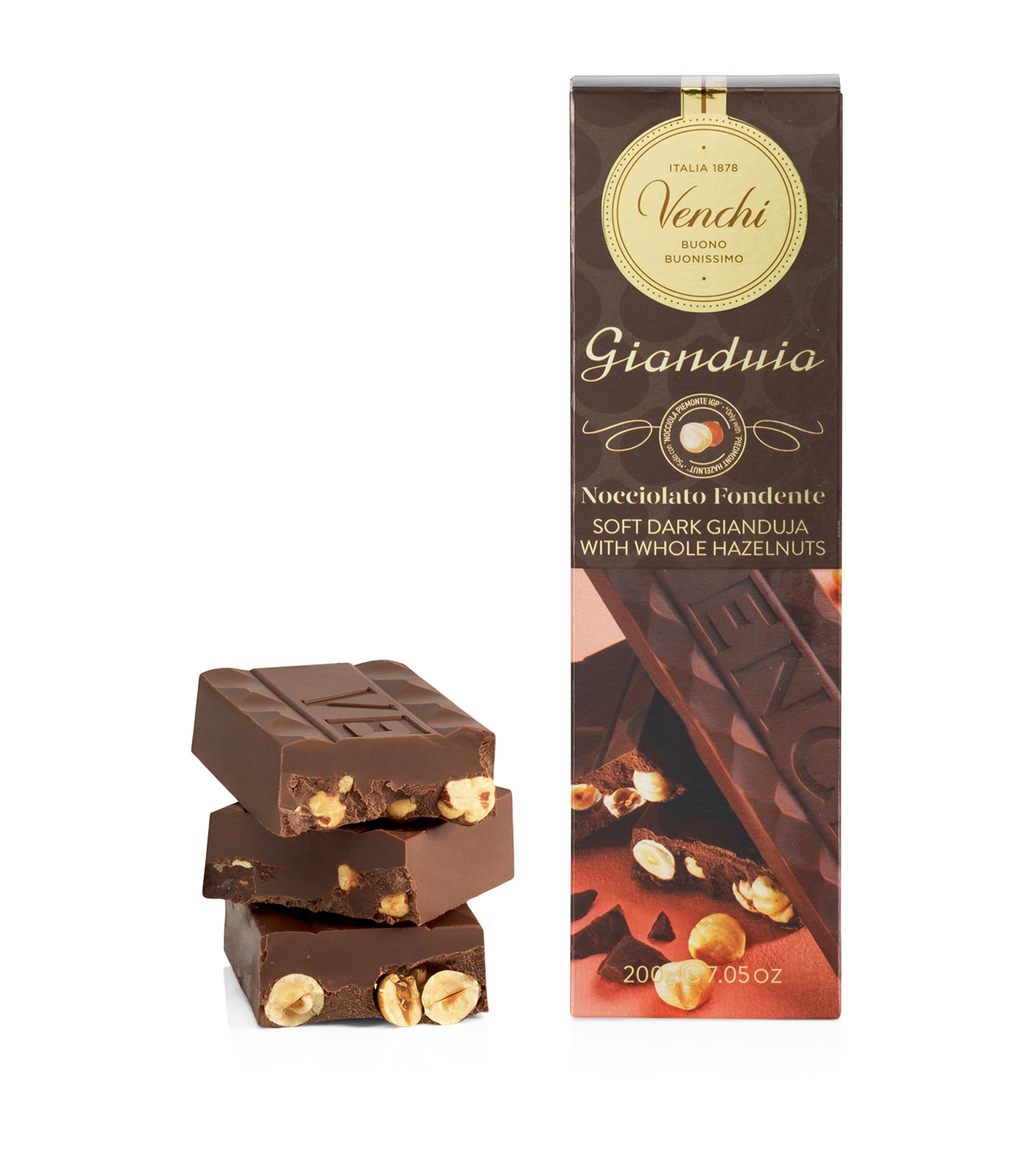 Dark Gianduia with Hazelnut Soft Bar (200g) NO COLOUR Image 1
