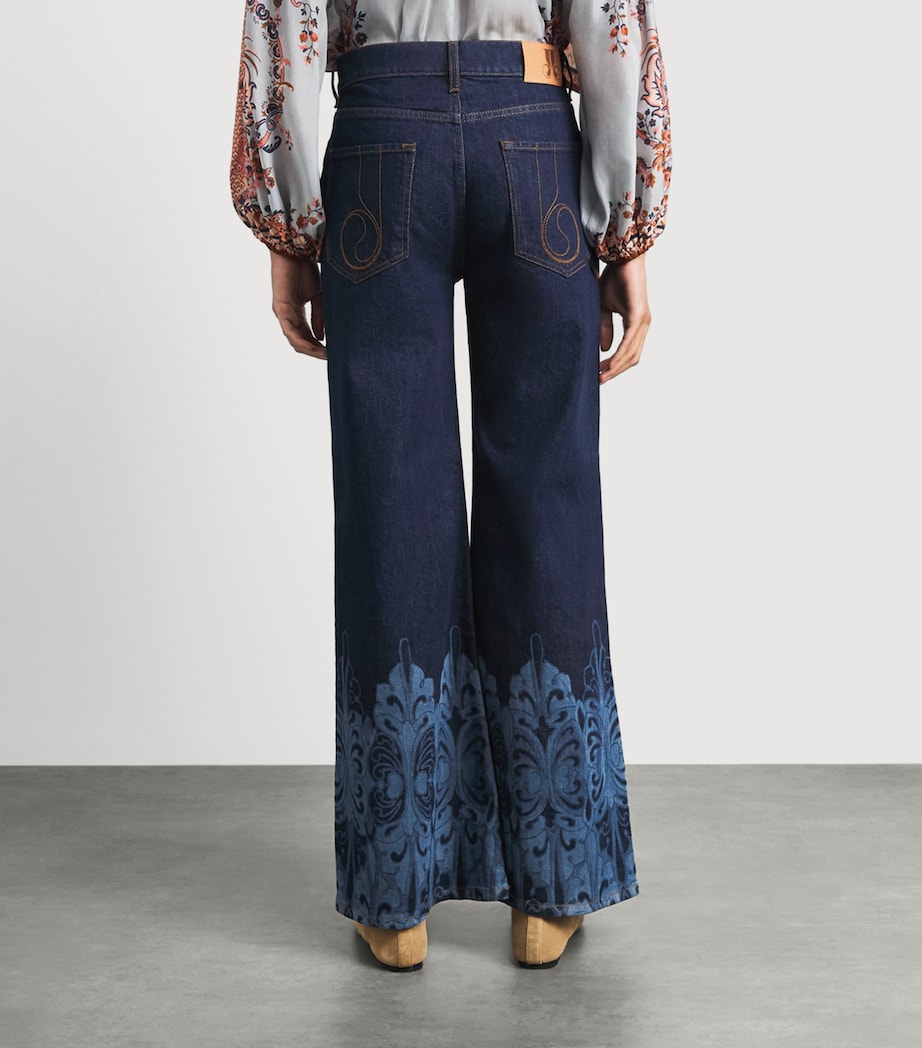 La Doublej Womens Printed Cropped Flared Jeans Cocoon Placée Image 5