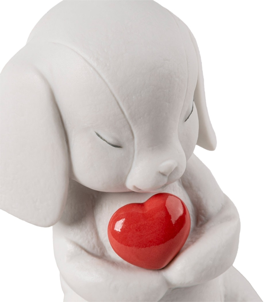 Lladró Porcelain Buddy-Caring Puppy Figurine White & Red Image 2