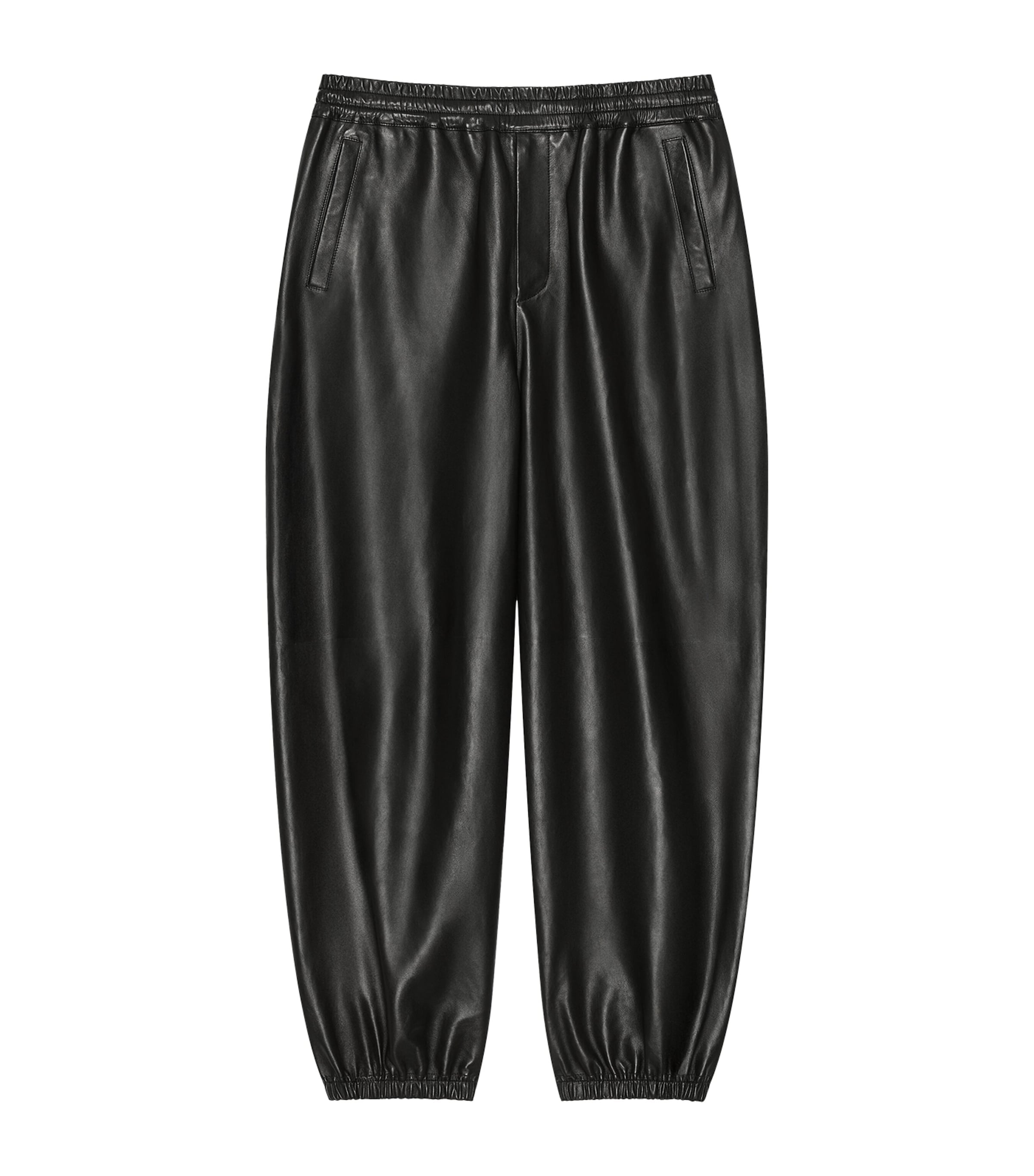 Givenchy Mens Leather Elasticated Trousers Image 1