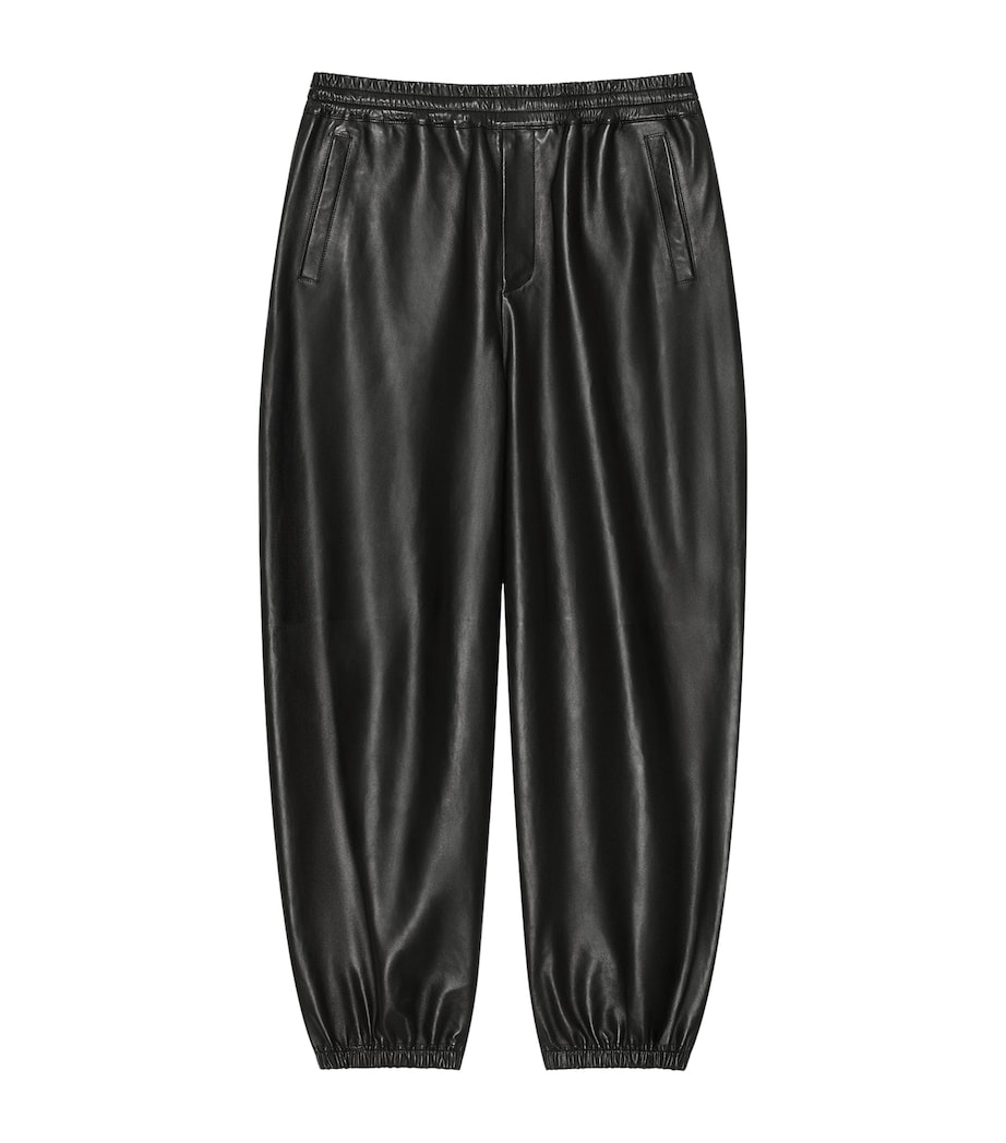 Givenchy Mens Leather Elasticated Trousers Image 1