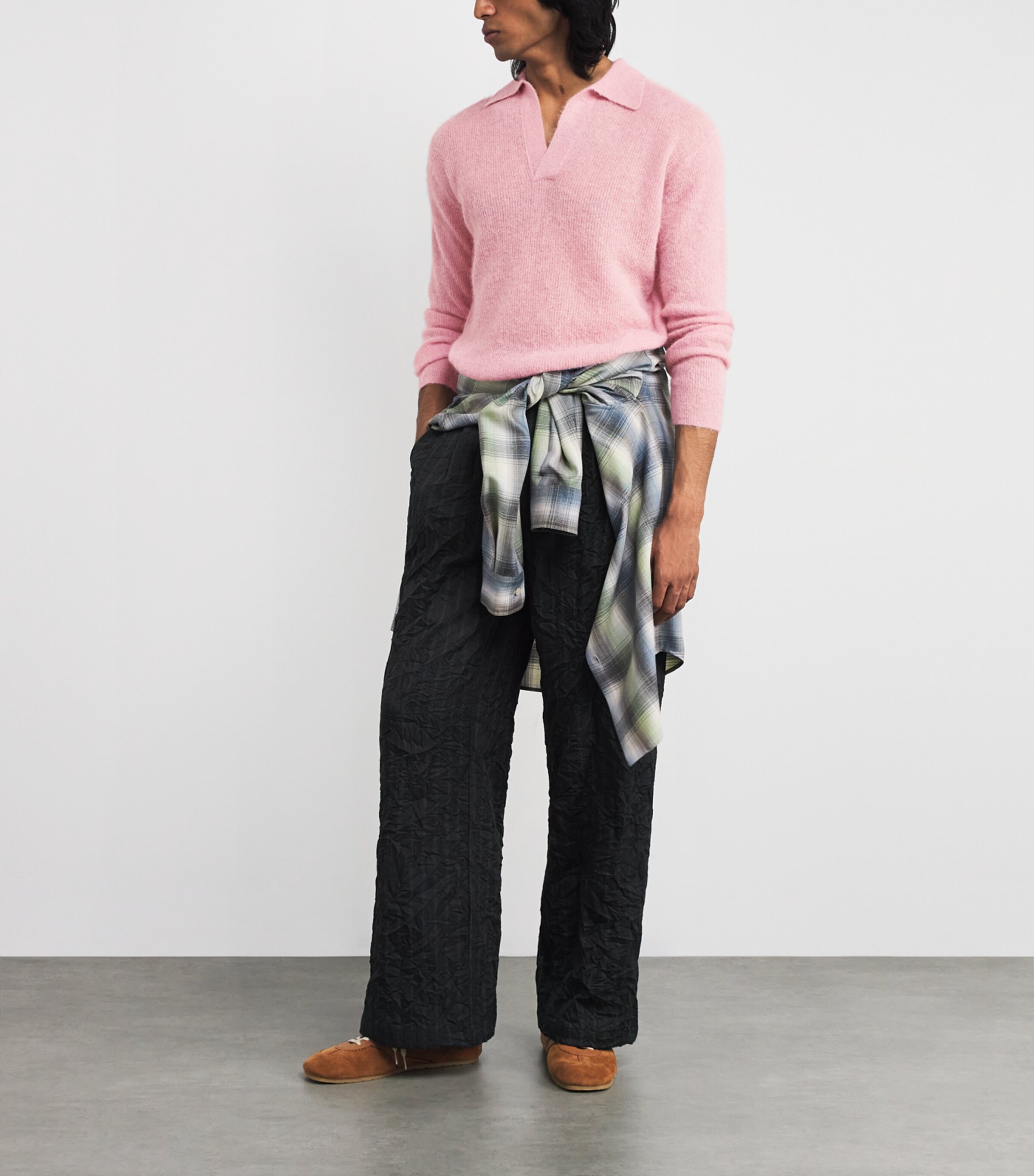 Alpaca-Blend Open Collar Jumper PINK Image 2