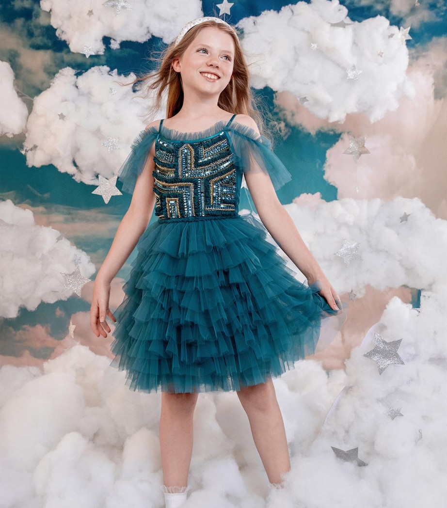 Tulle Emerald Reverie Dress (2-11 Years) EVERGREEN Image 5
