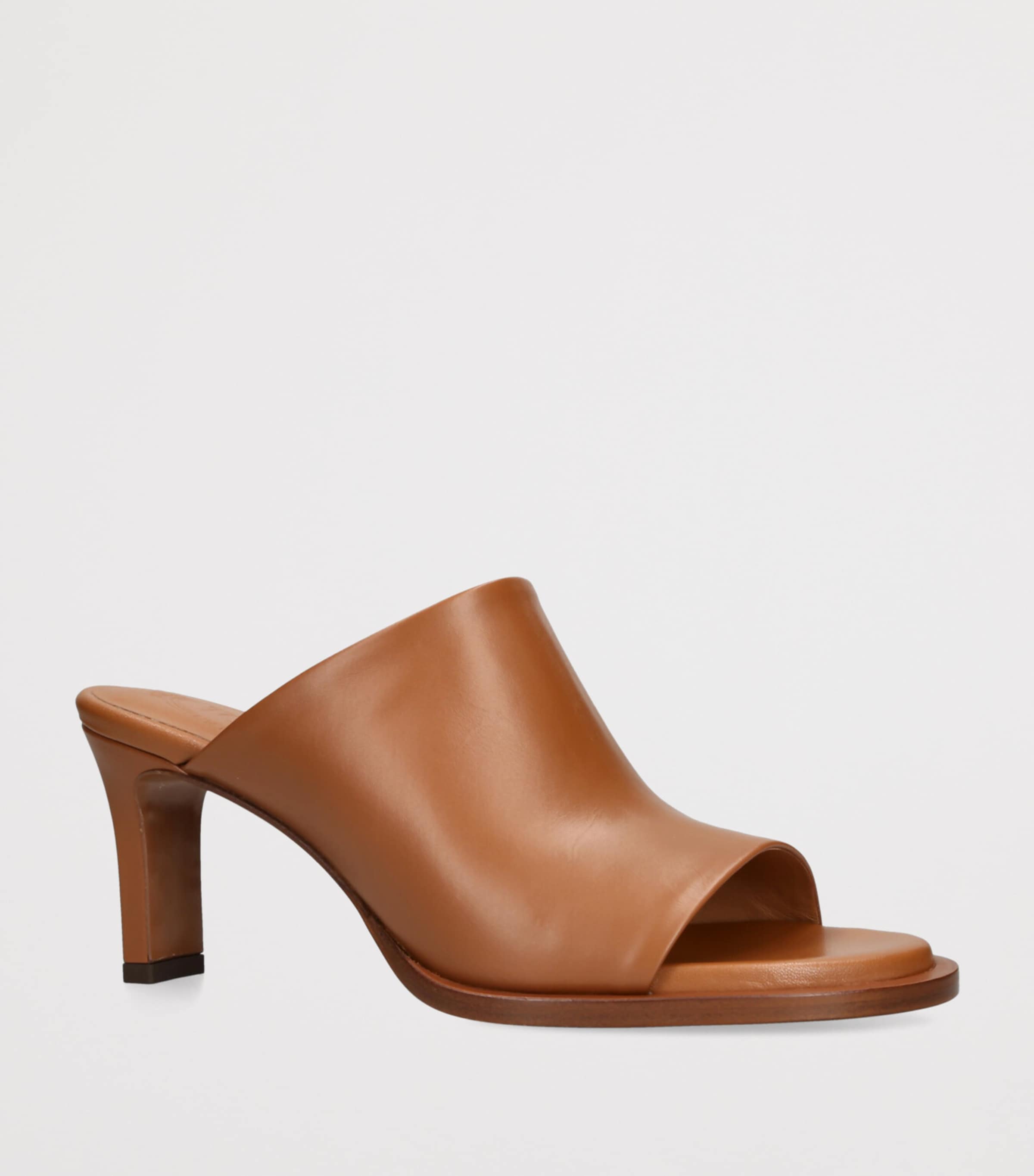 Tod's Leather Cuoio Heeled Mules 75 Tan Image 3