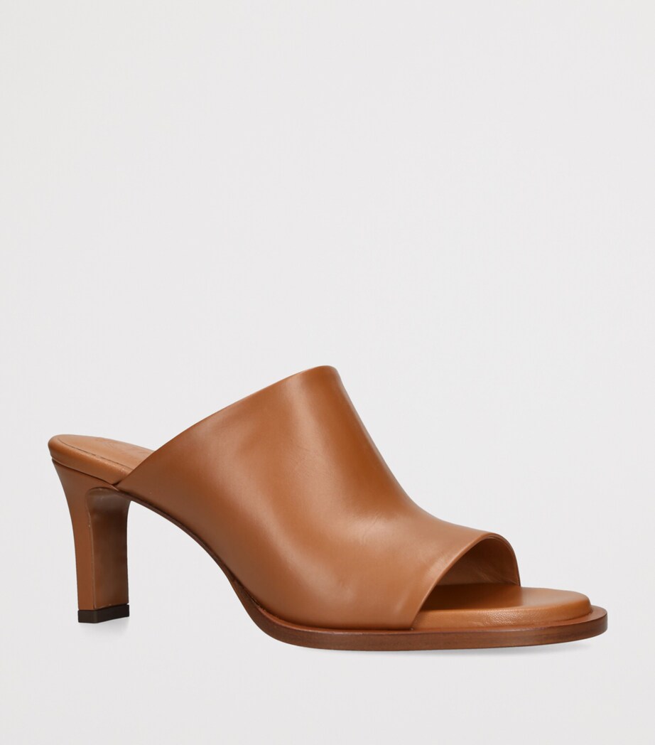 Tod's Leather Cuoio Heeled Mules 75 Tan Image 3
