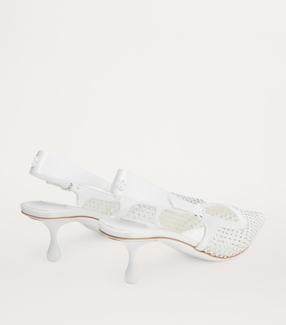 Amel 50 Embellished Slingback Pumps WHITE/CRYSTAL Image 3