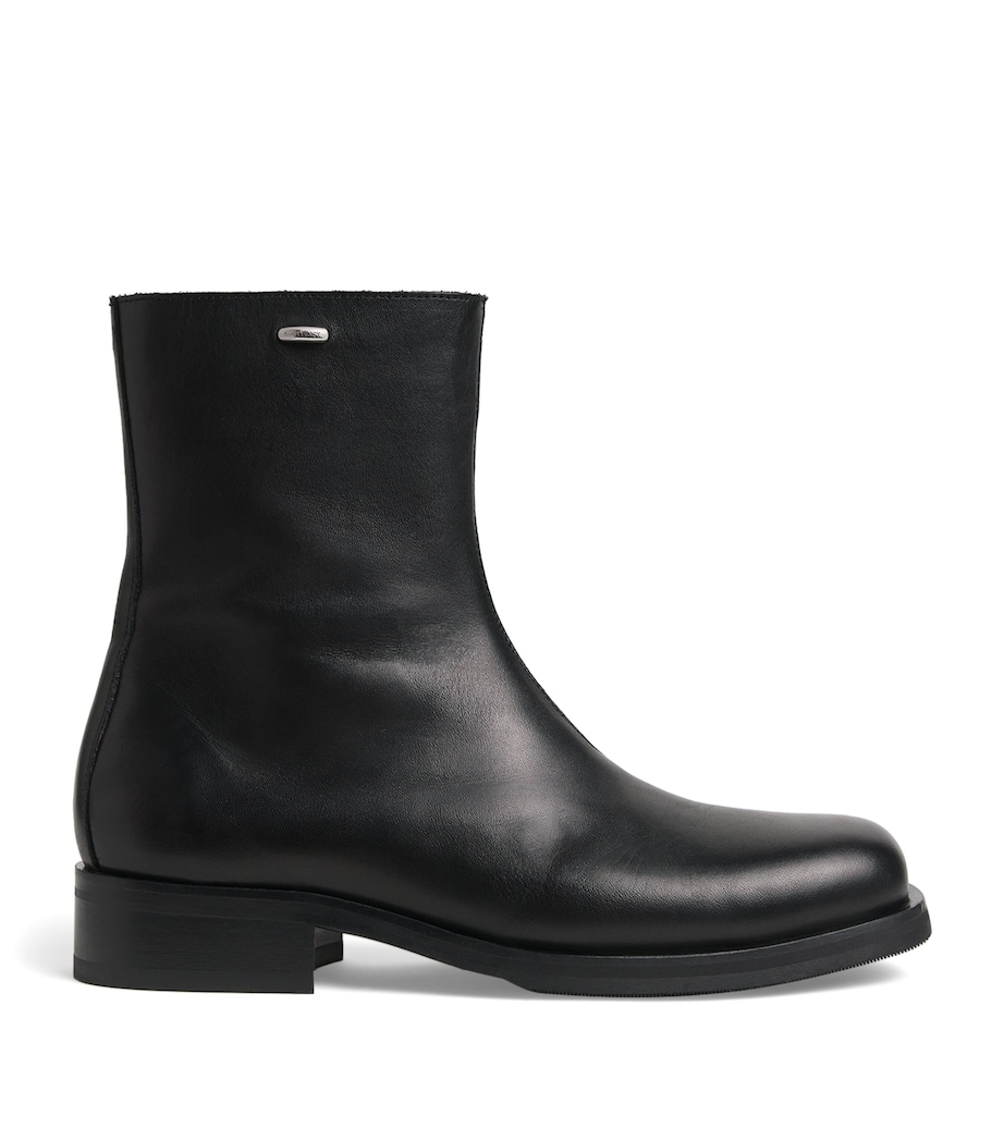 Leather Camion Ankle Boots BLACK Image 1