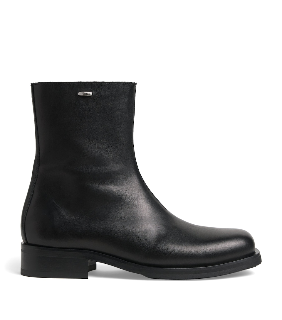 Our Legacy Leather Camion Ankle Boots Black
