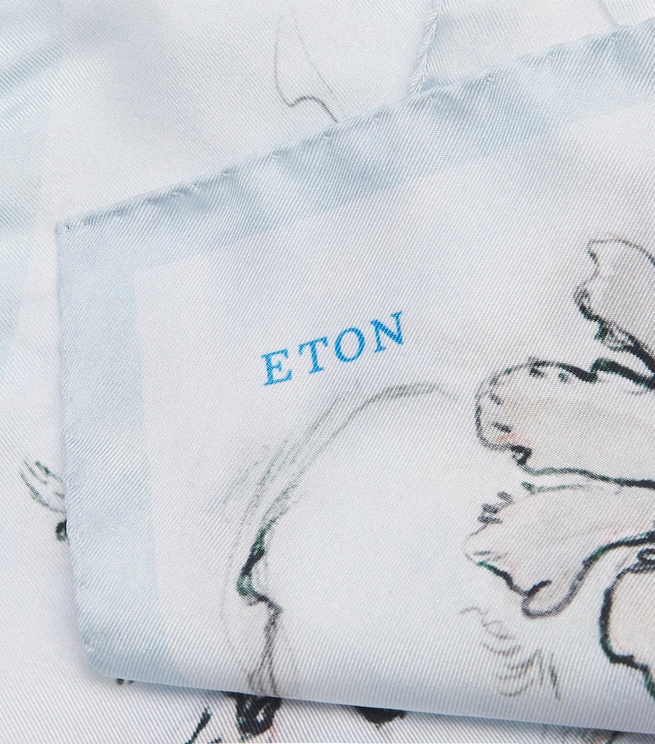 Silk Floral Pocket Square LIGHT BLUE Image 4