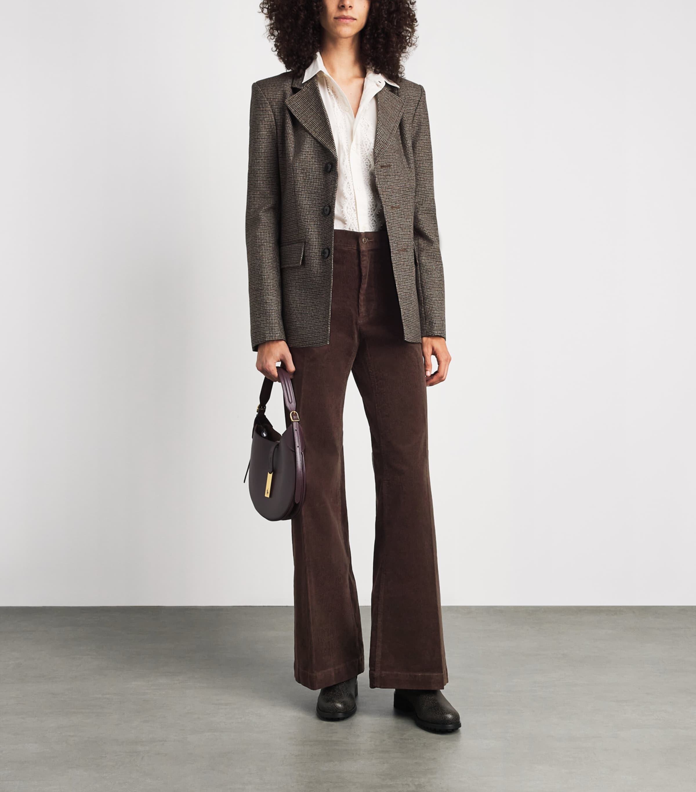 Polo Ralph Lauren Womens Corduroy Beaton Flare Trousers Brown Image 2
