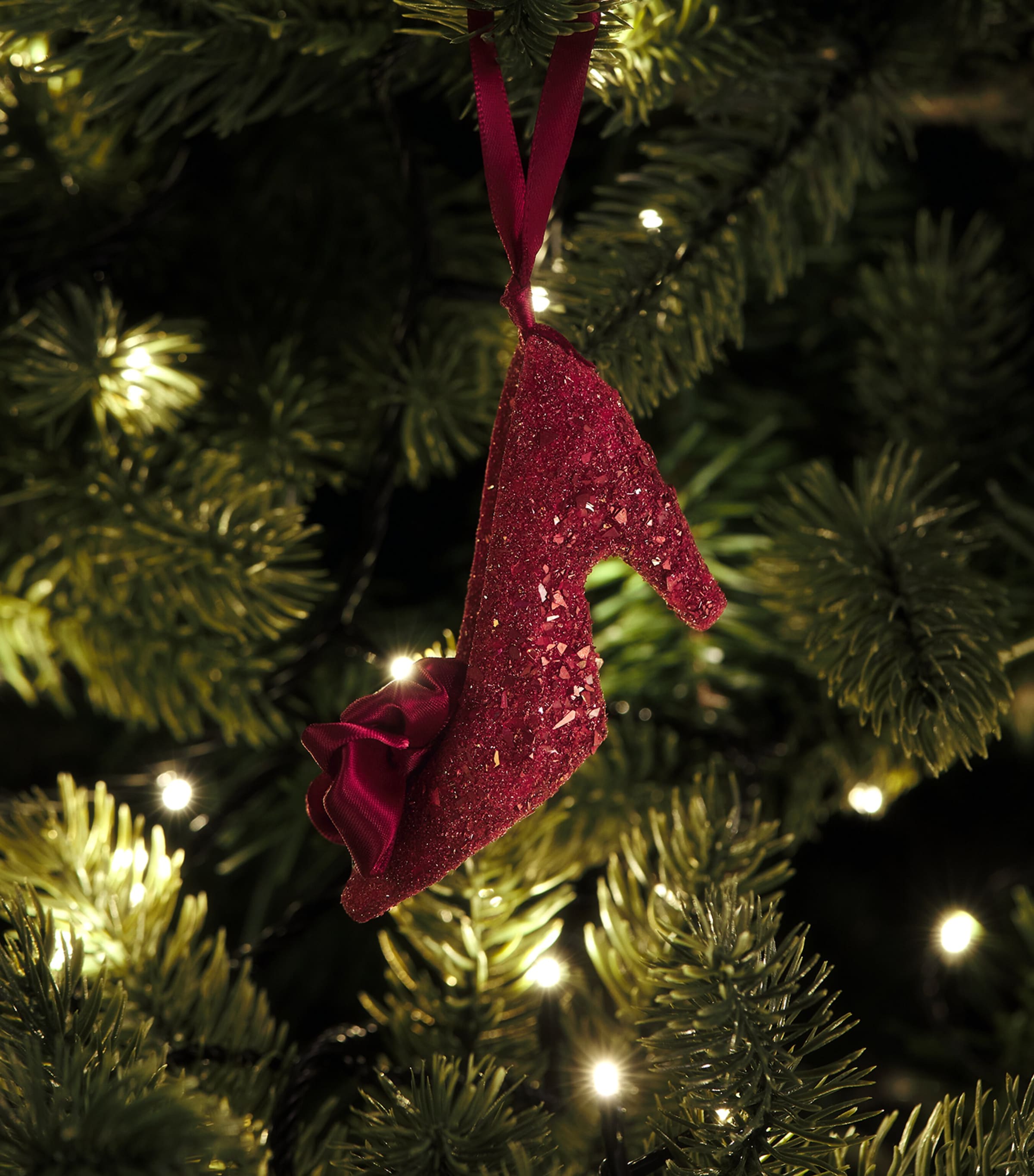 Harrods Crystal-Embellished High Heel Tree Decoration Red Image 3