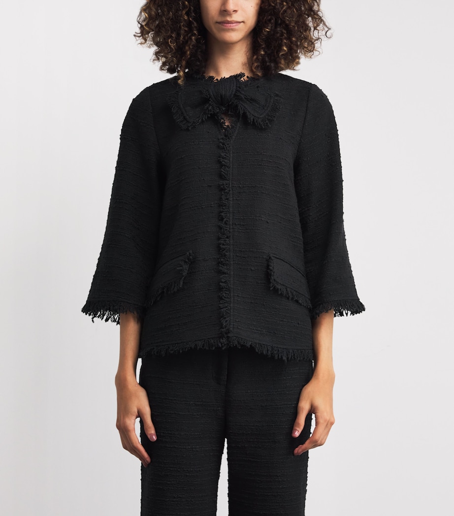Cotton-Blend Diana Blouse 050 BLACK Image 3