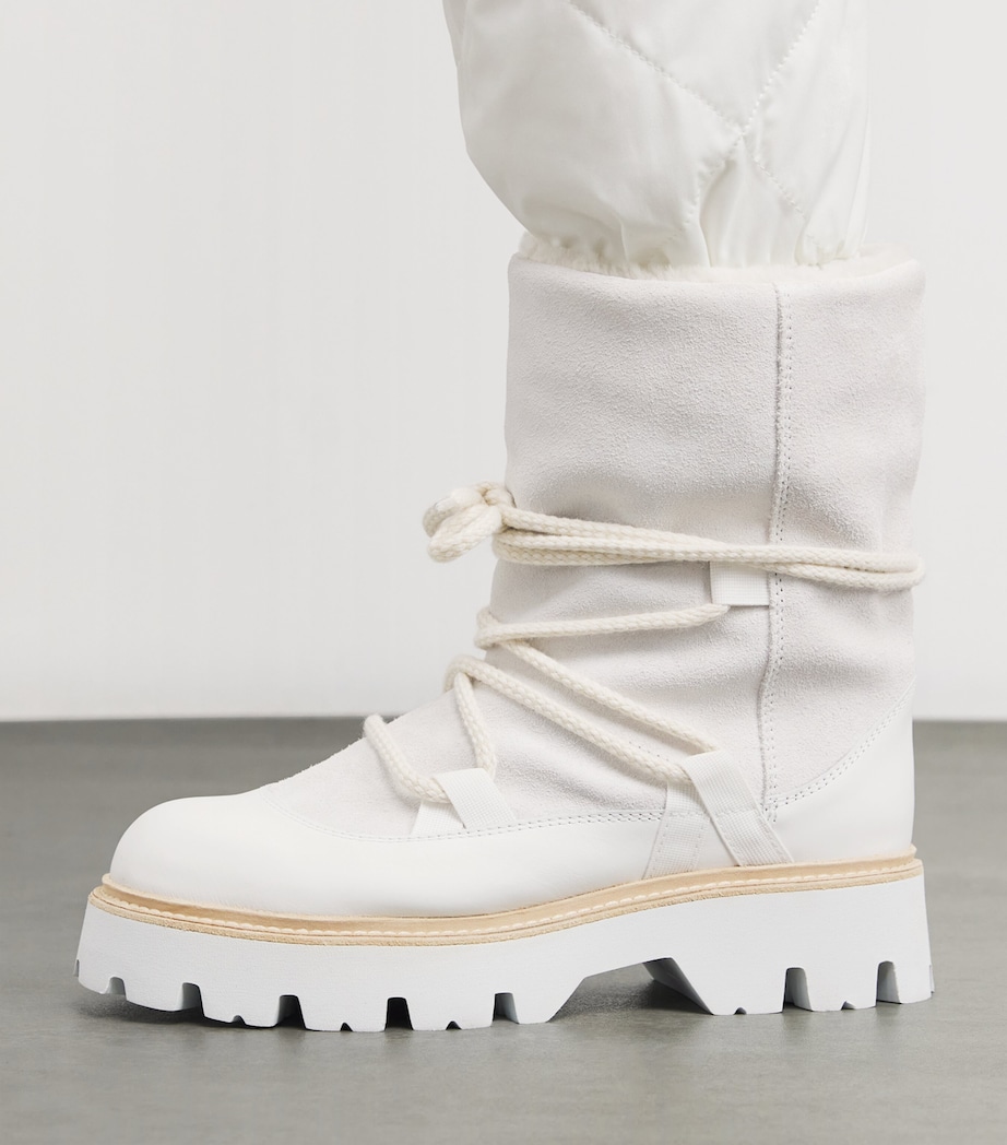 Suede Lace-Up Boots BIANCO Image 2