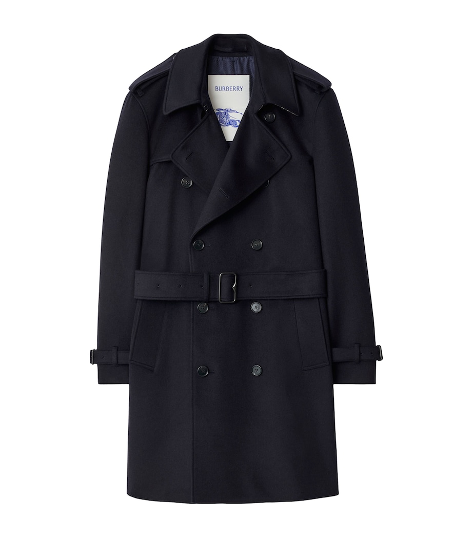 Cashmere Mid-Length Trench Coat NAVY Image 1