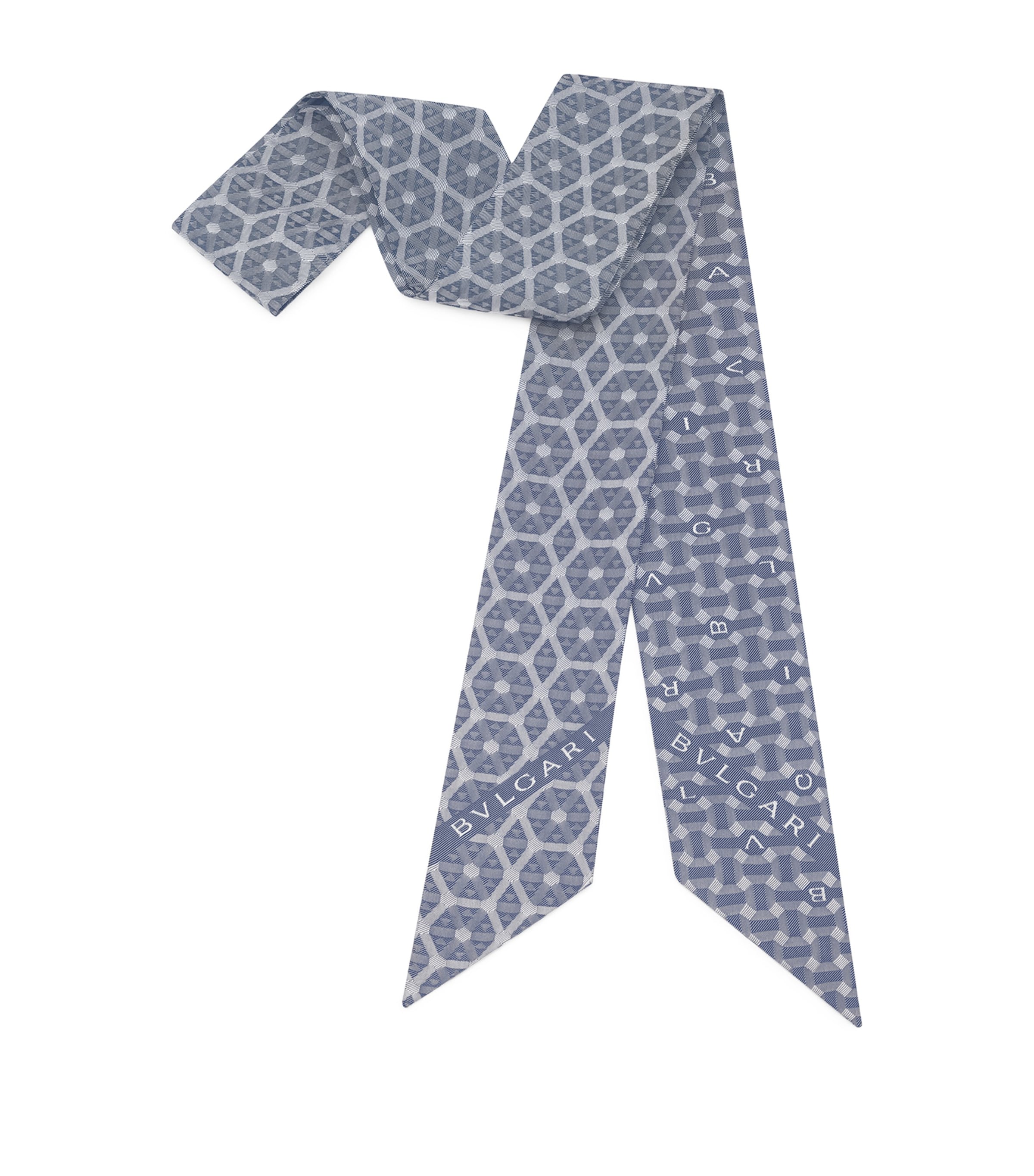 Silk Logo Jacquard Shelley Scarf BLUE Image 1