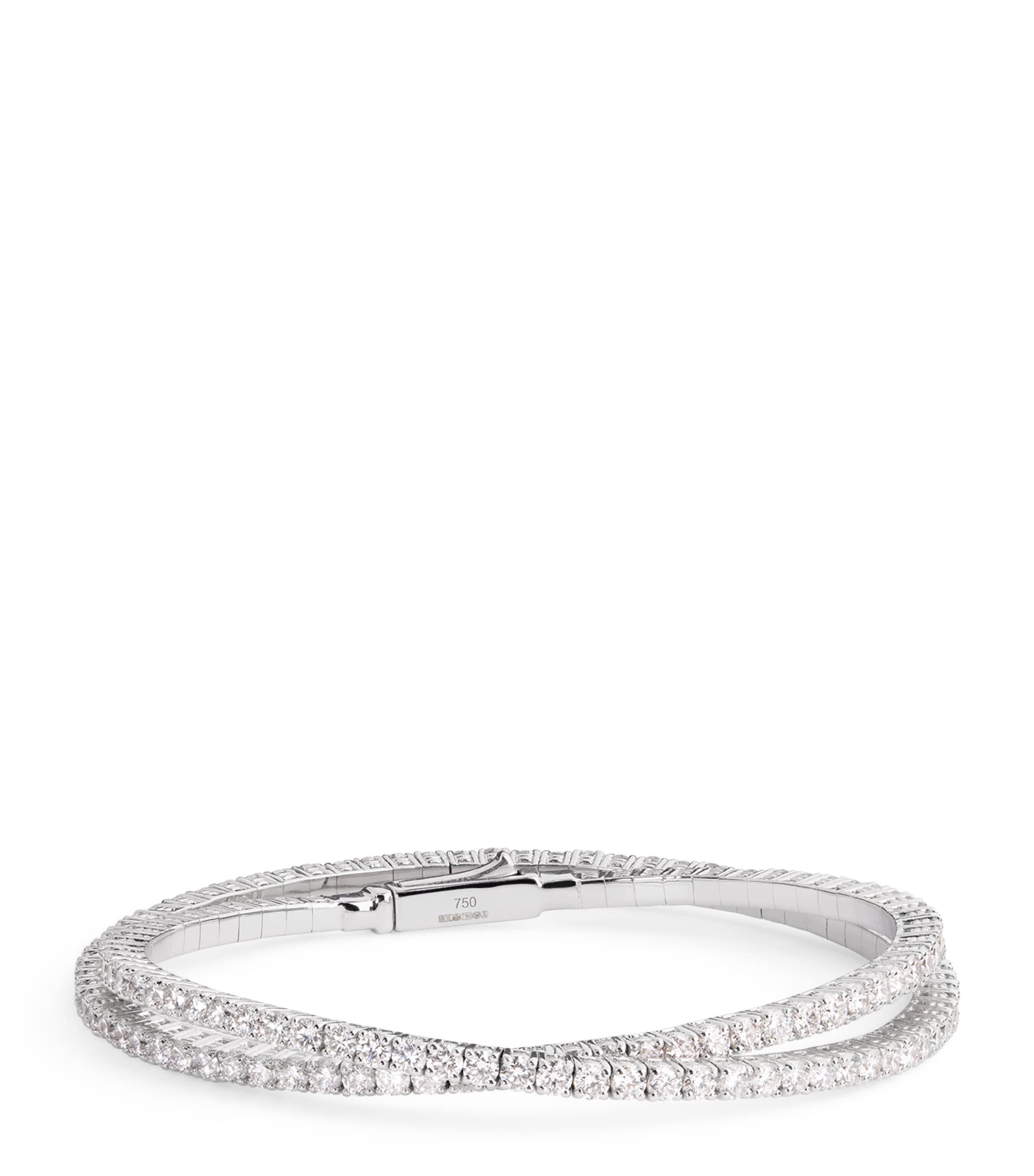 White Gold and Diamond Y-Couture Crossover Bracelet WHITE GOLD Image 1
