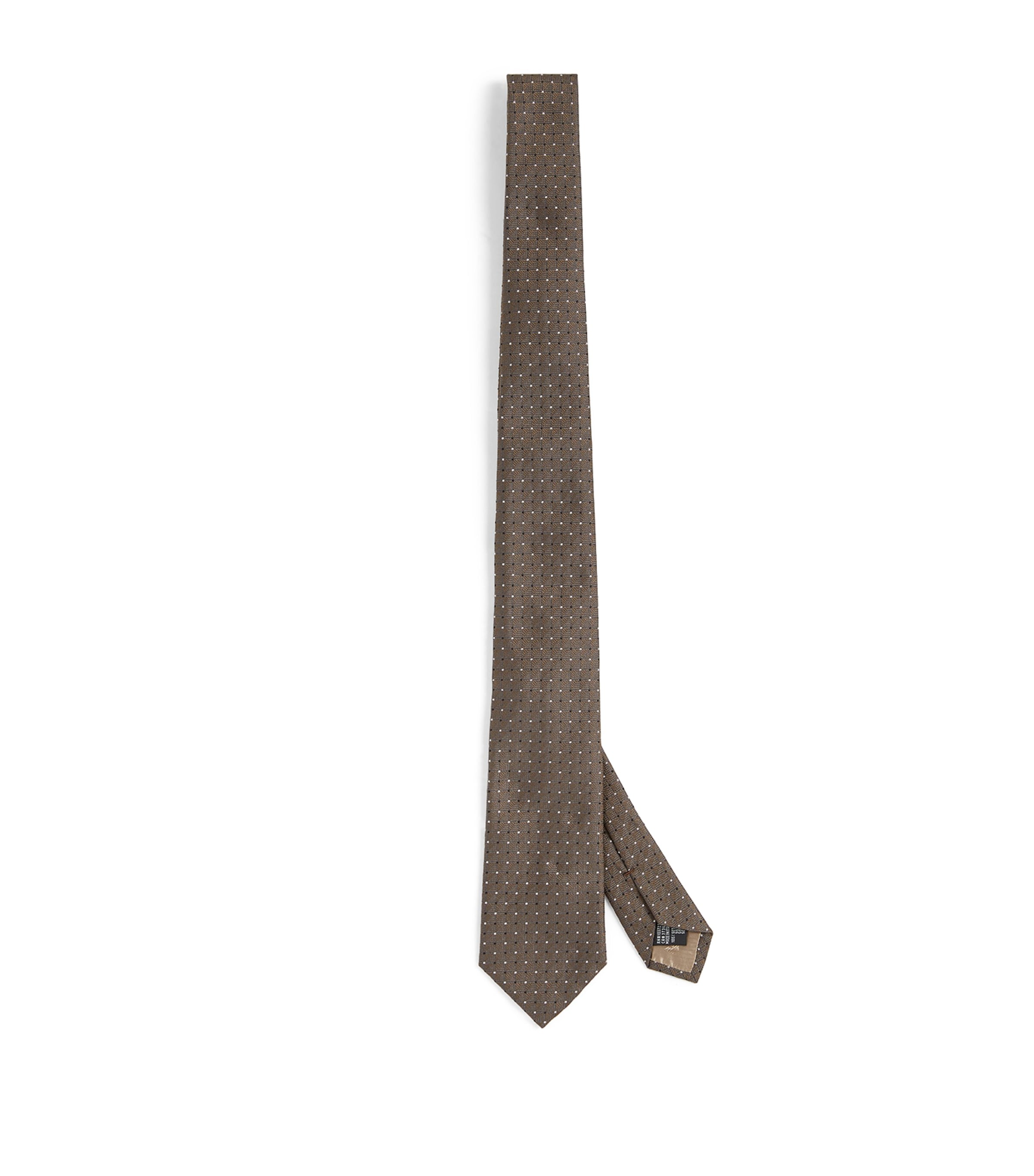 Shop Emporio Armani Silk Woven Dotted Tie In White