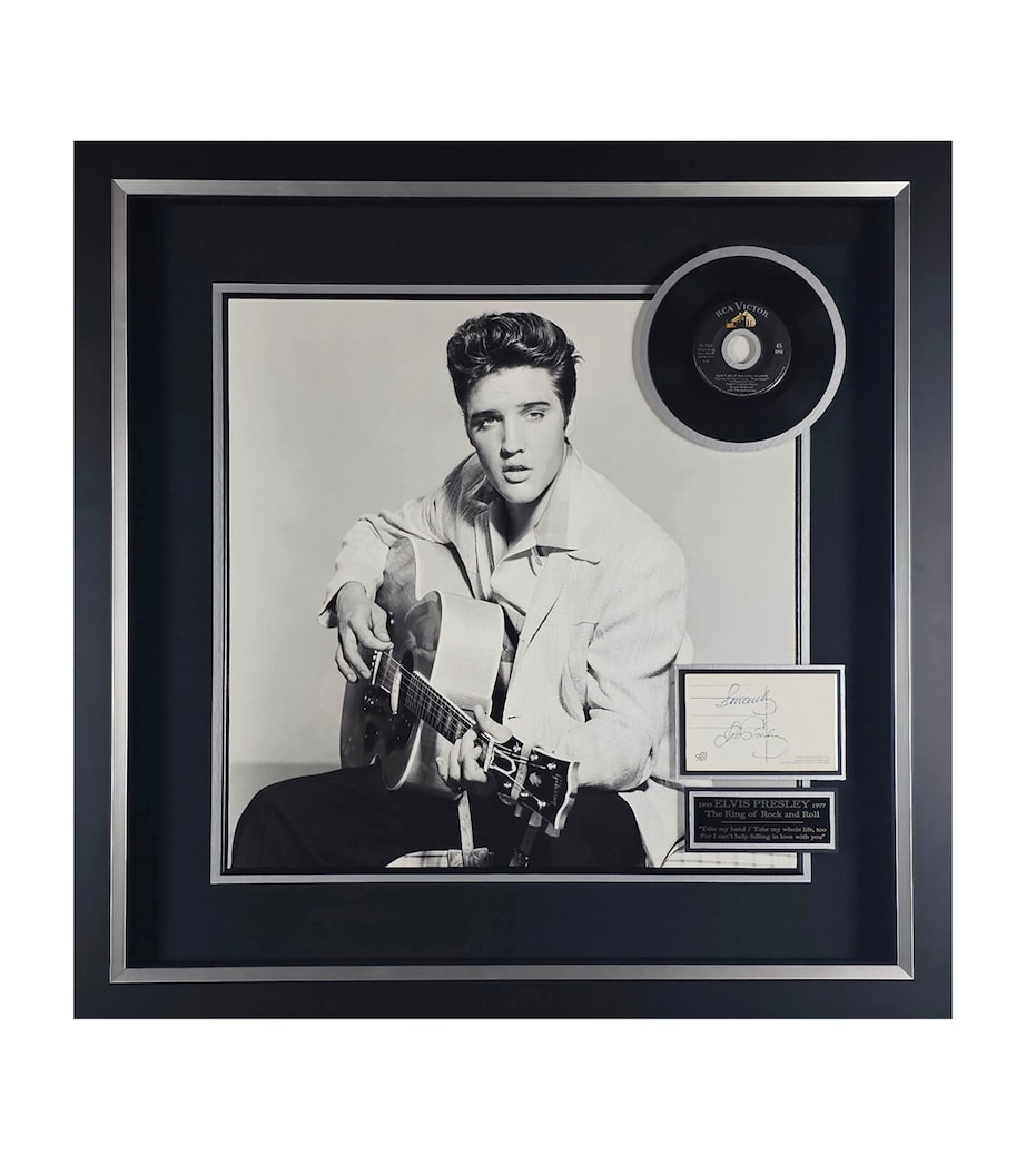 Leipzig Galleries Elvis Presley Signed Vintage Framed Display Image 1