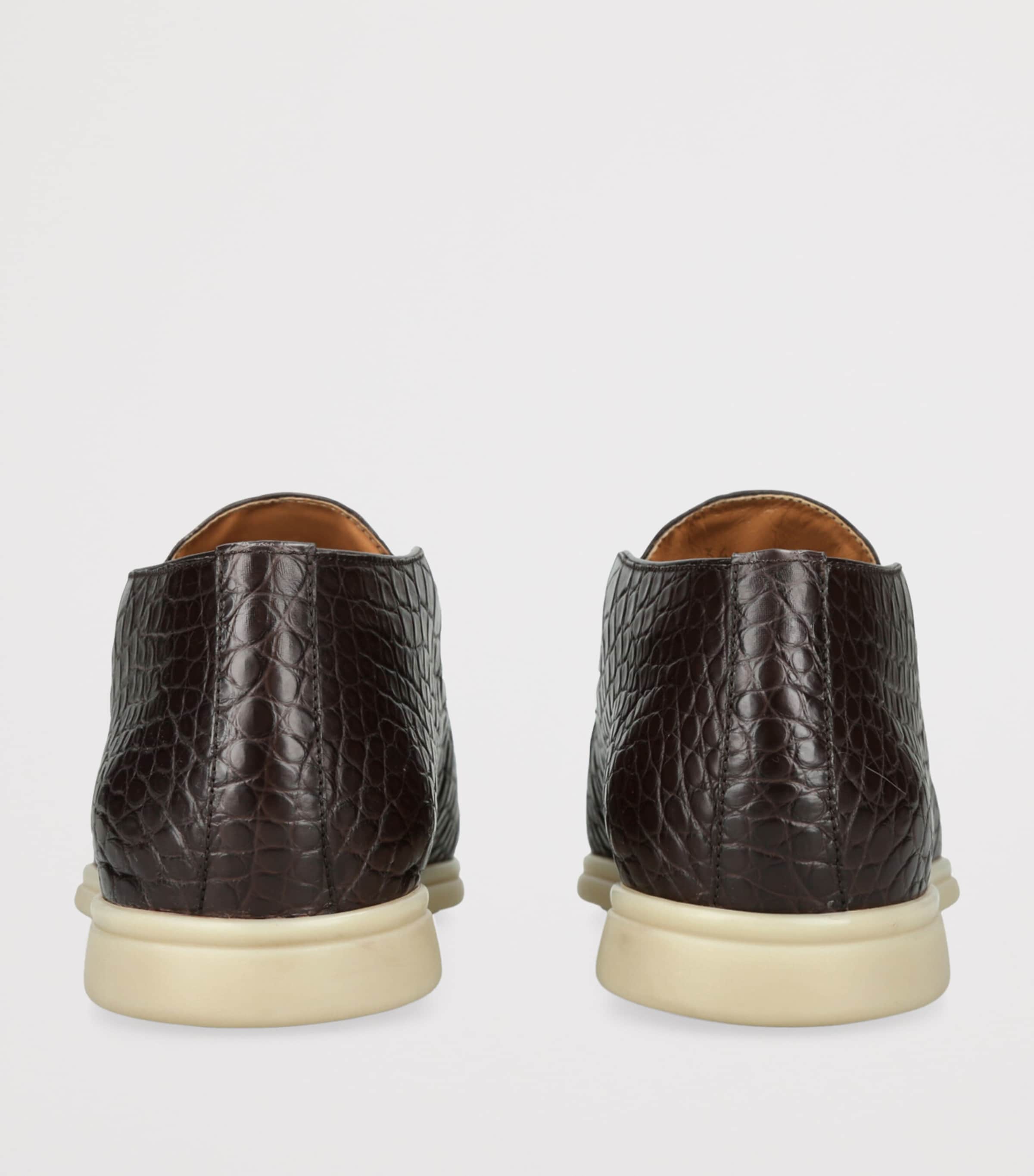 Alligator Skin Ankle Boots DARK BROWN Image 2