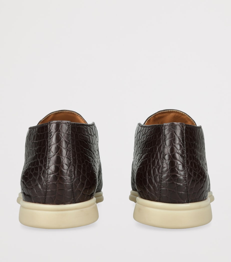 Alligator Skin Ankle Boots DARK BROWN Image 2