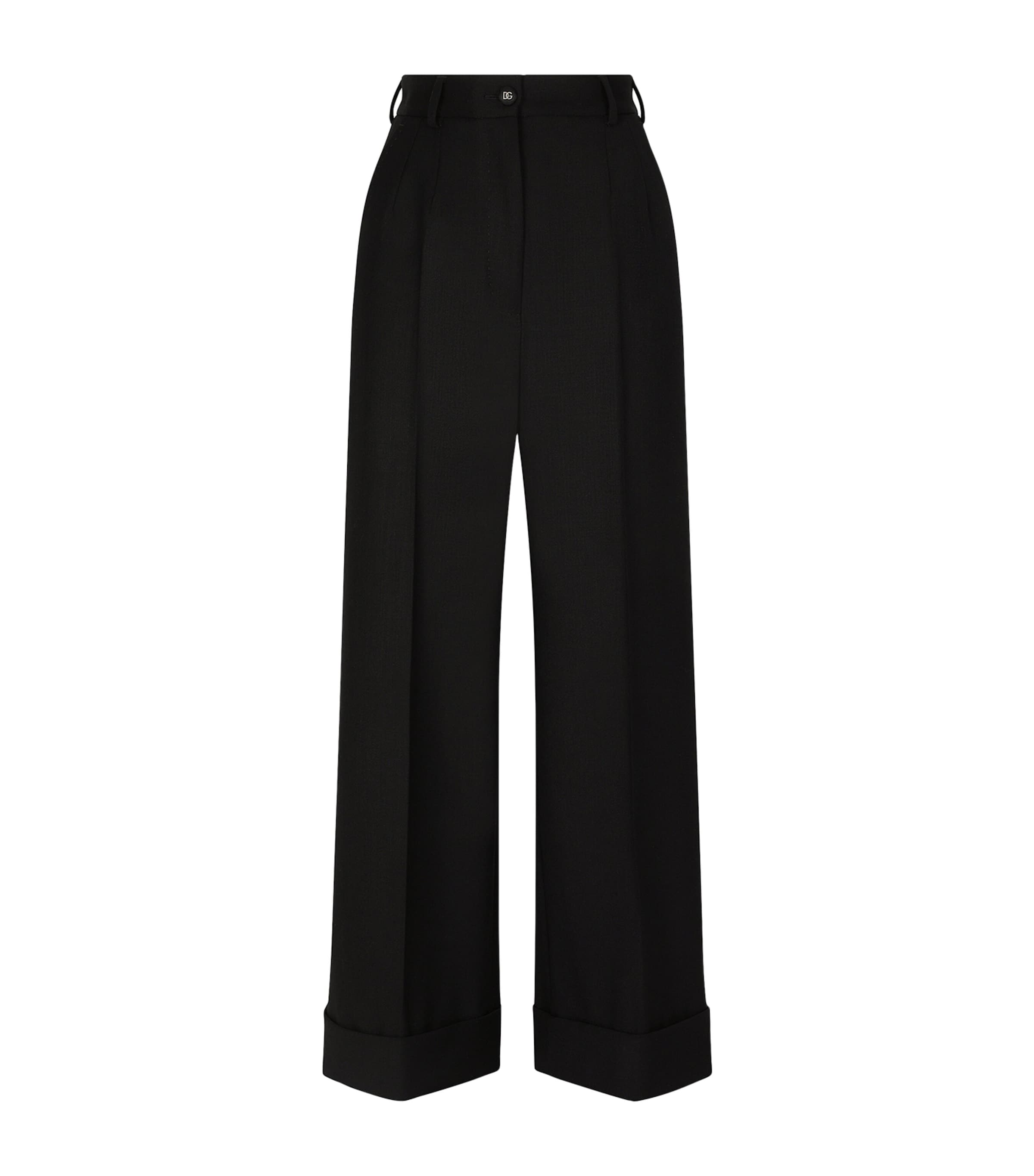 Dolce & Gabbana Wool-blend Tailored Trousers In Black