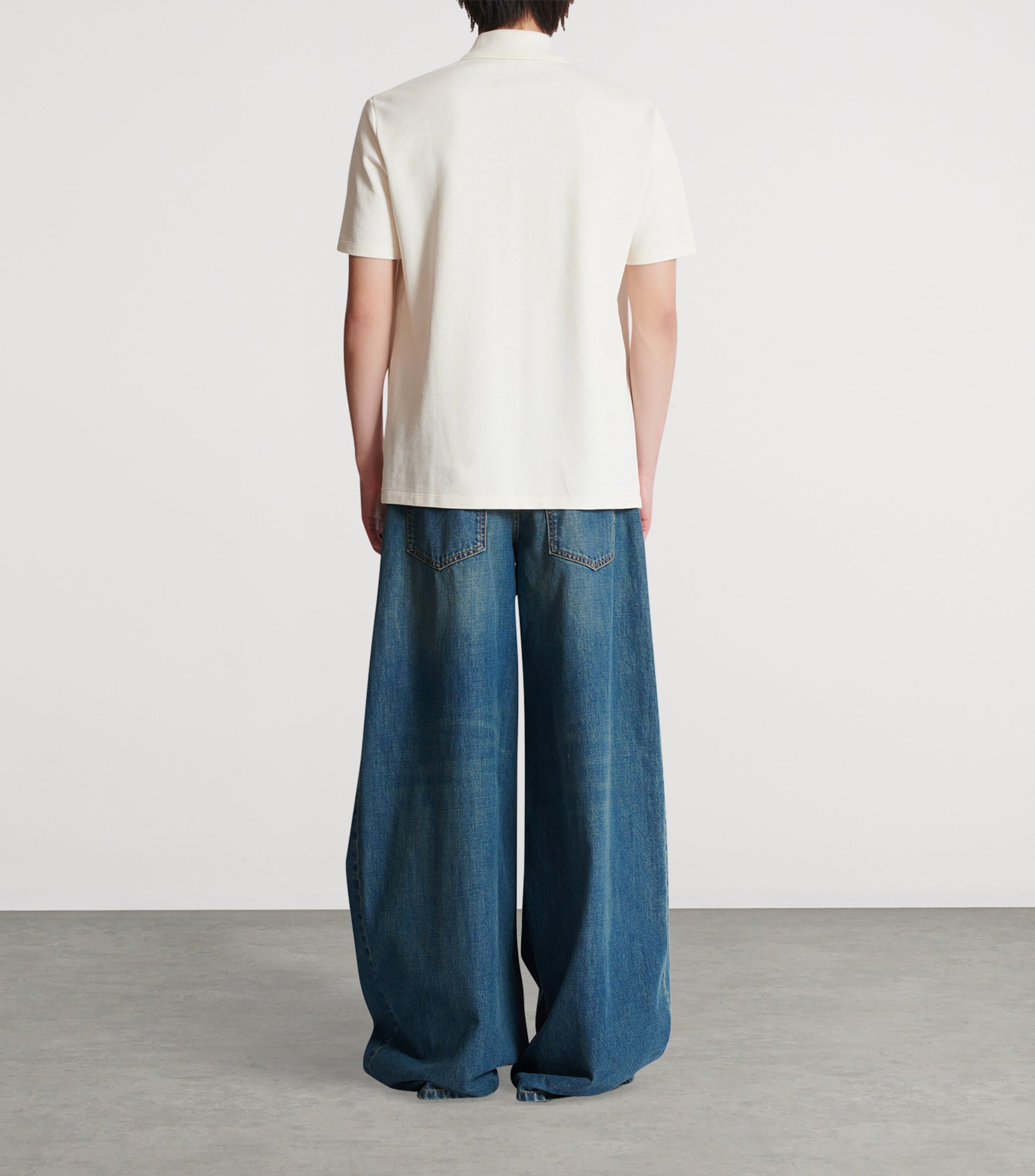 Cotton College Emblem Polo Shirt GAB BLANC/NOIR Image 3