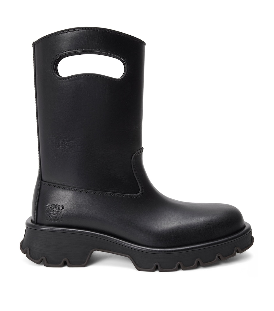 Calfskin Bobby Handle Boots 45 BLACK Image 1