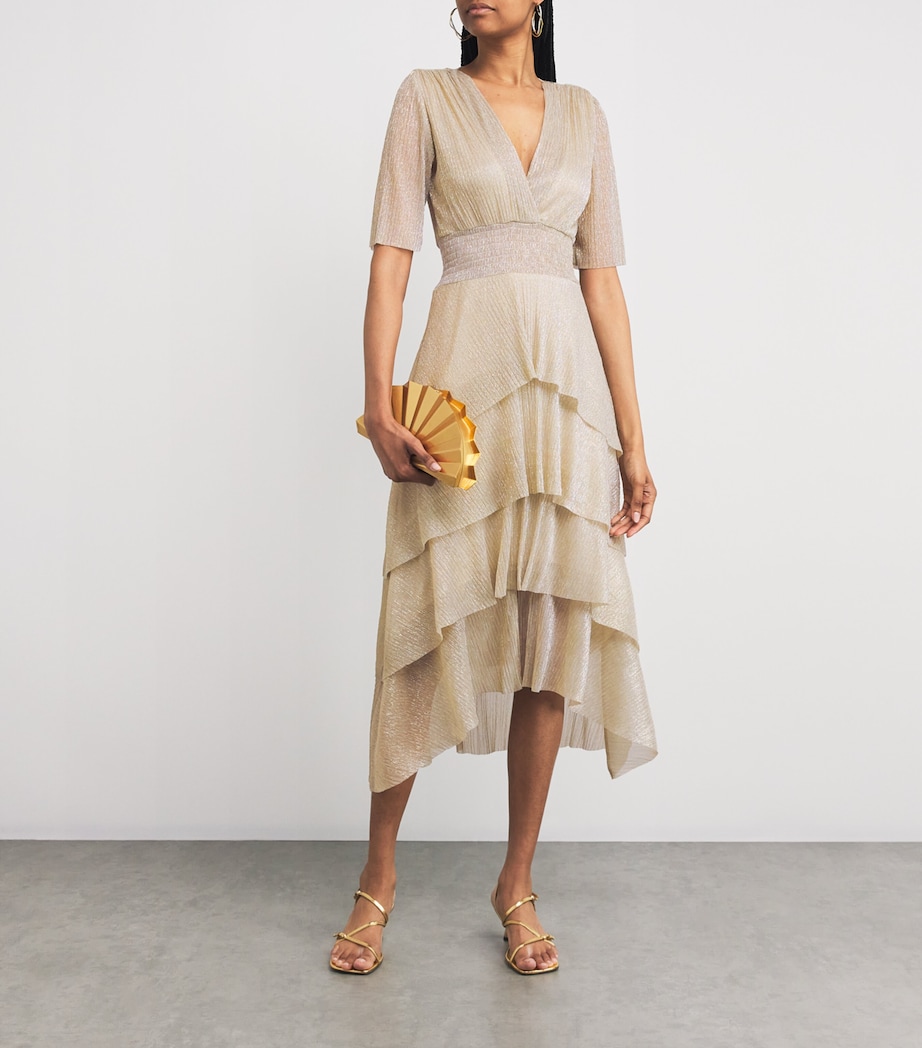 Tiered Midi Dress GOLD SILVER Image 2