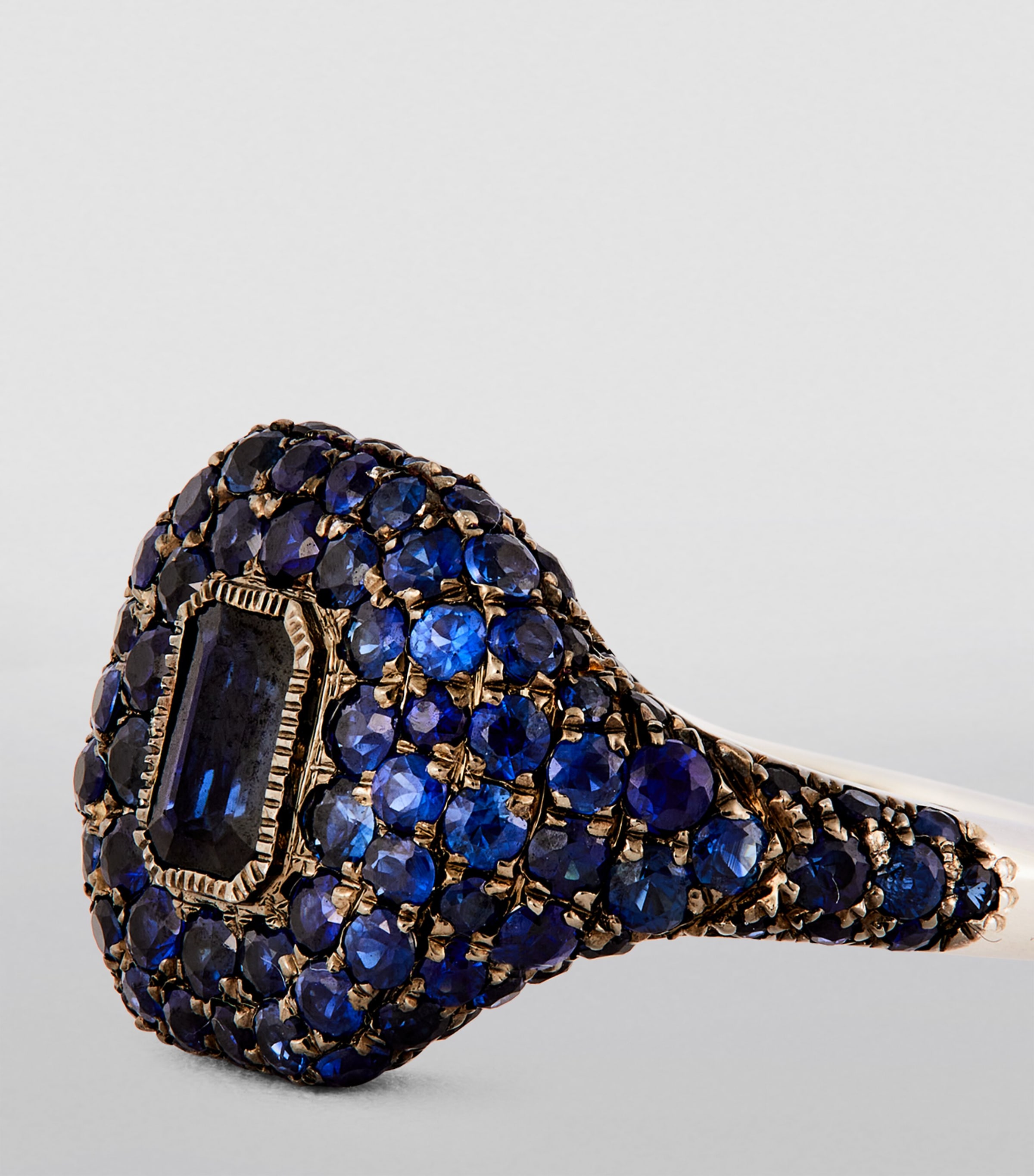 White Gold and Sapphire New Modern Pinky Ring WHITE GOLD Image 6