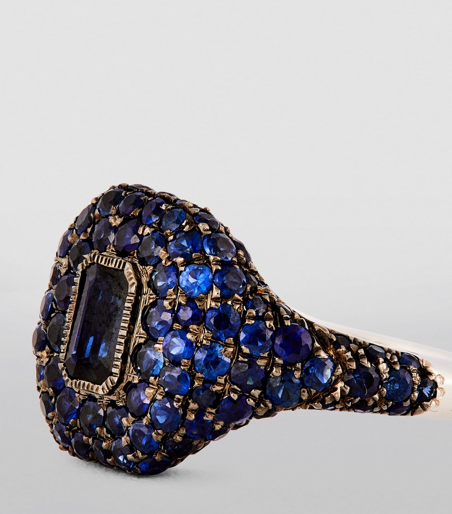 White Gold and Sapphire New Modern Pinky Ring WHITE GOLD Image 6