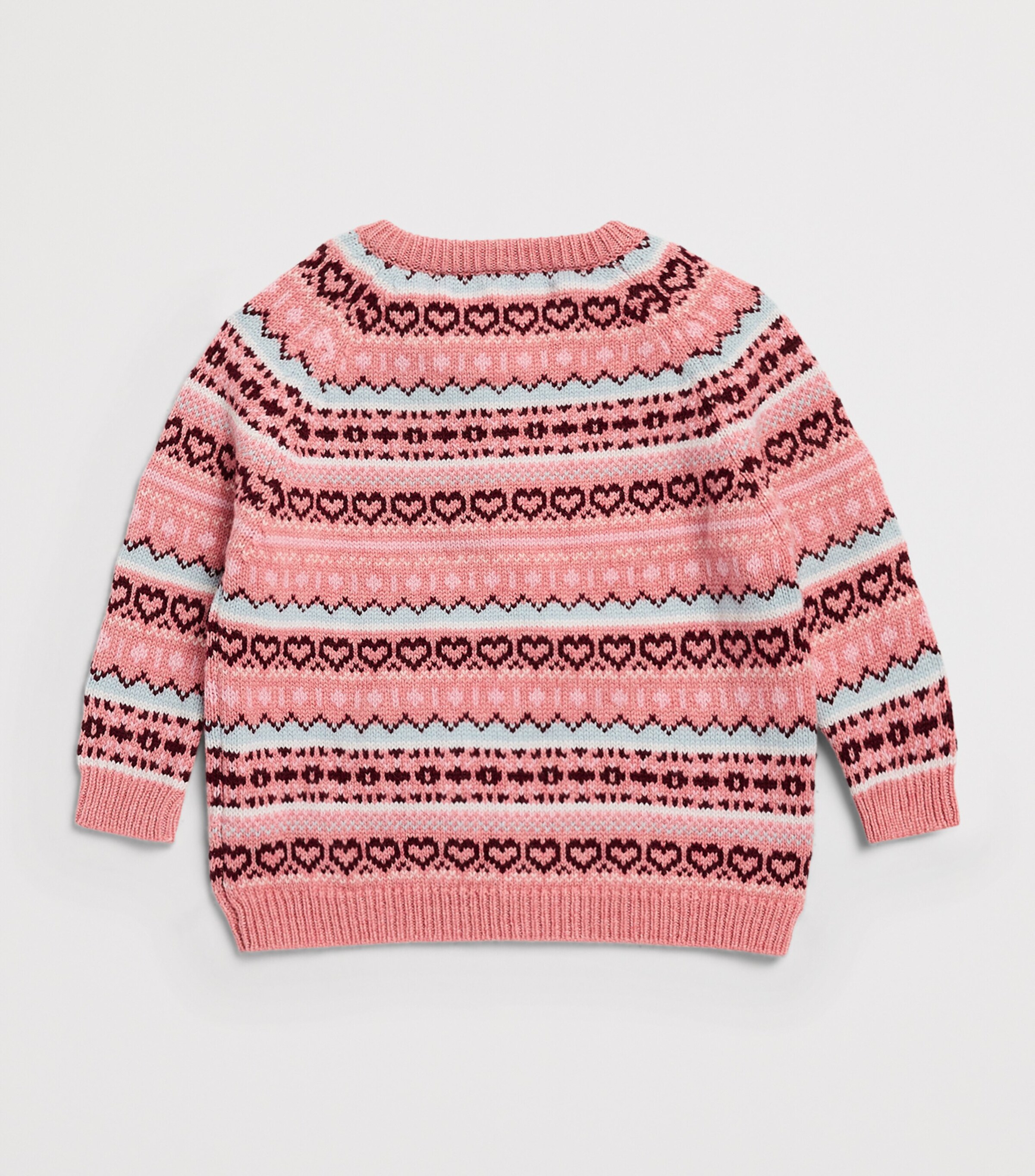 Rosie Sugden Cashmere Cardigan (3 Months - 3 Years) Dusky Pink Fairisle Image 2