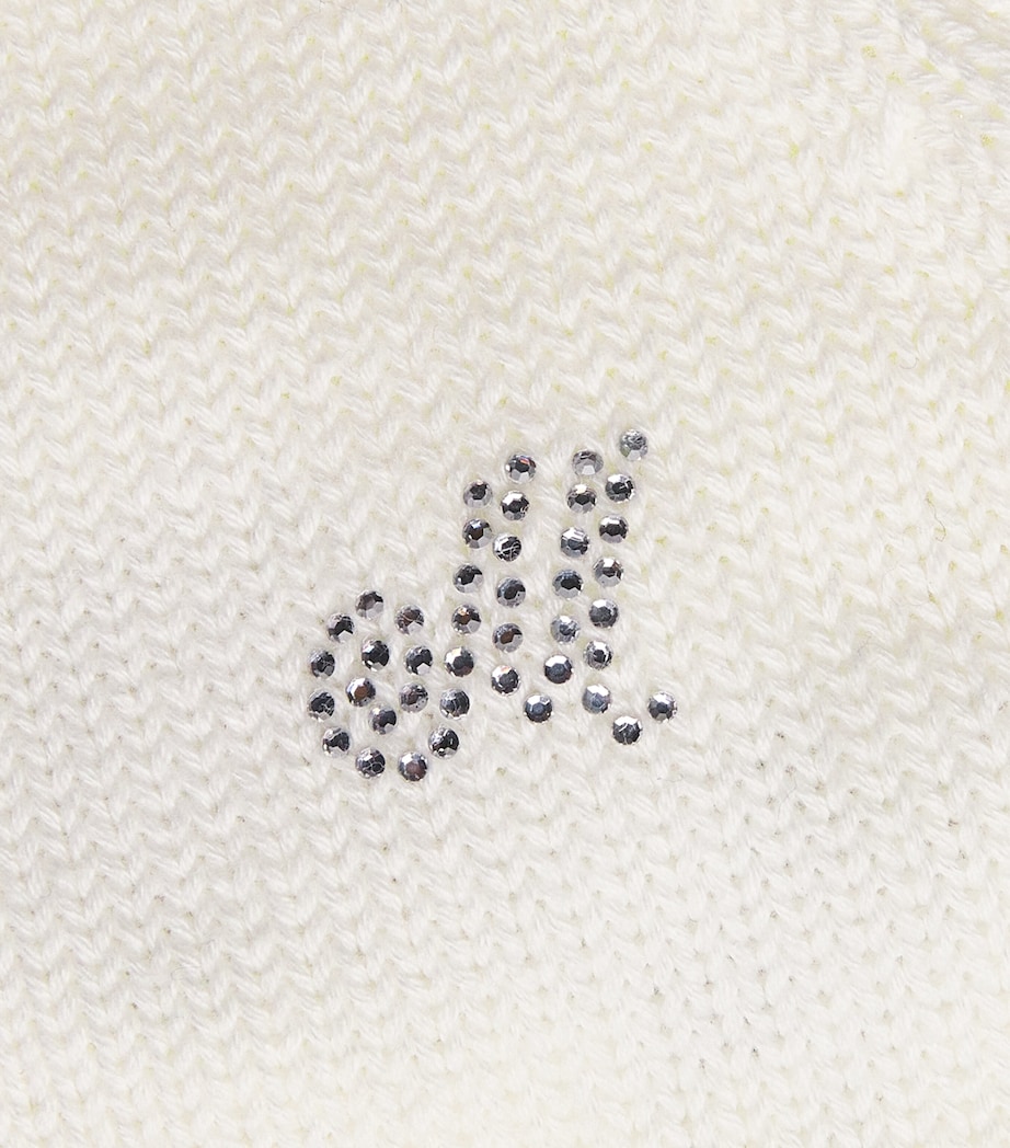 Monnalisa Cotton Embellished Cardigan (6 Months - 4 Years) Cream Image 3