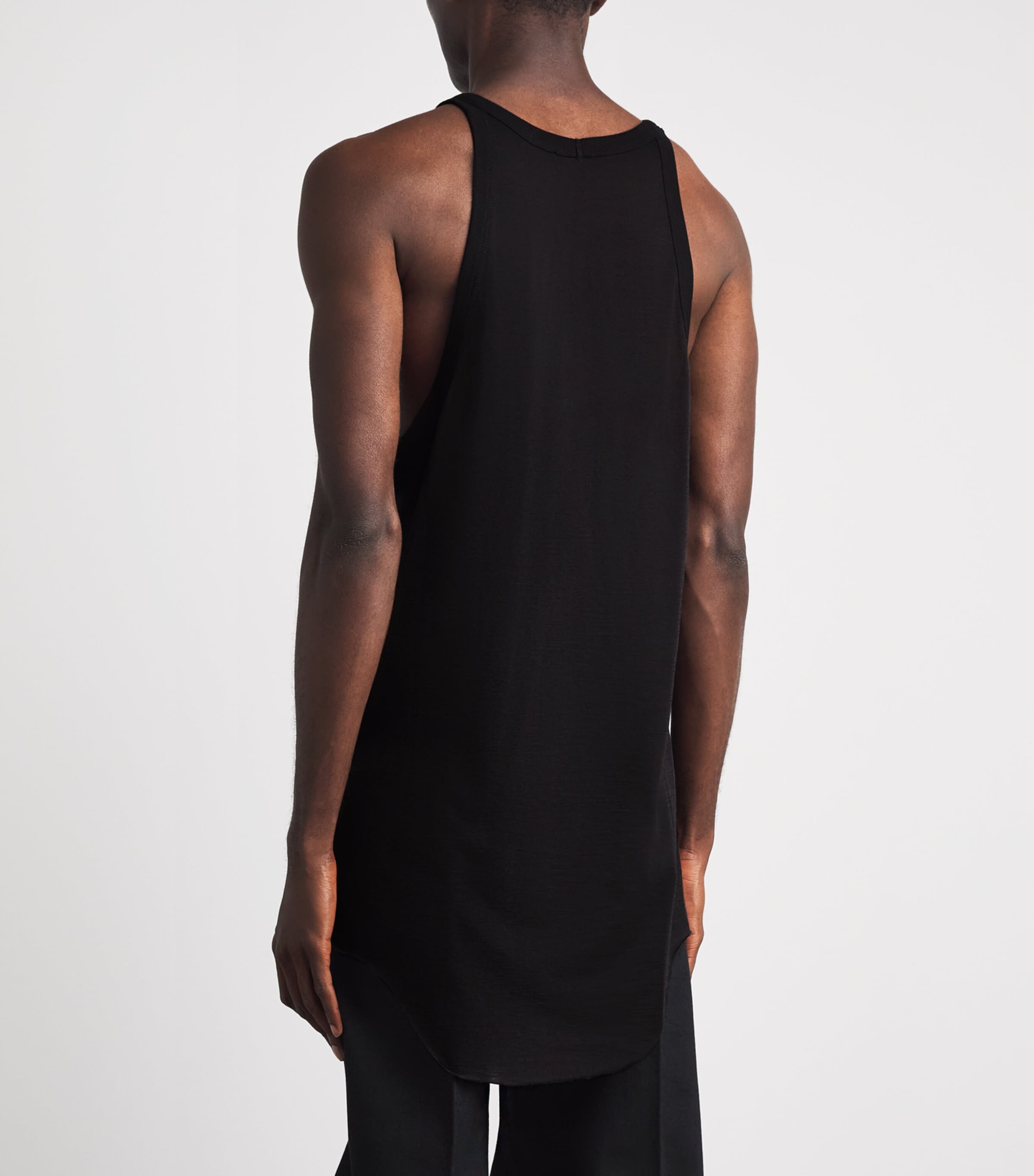 Rick Owens Mens Wool-Silk Pony Tank Top Black Image 5