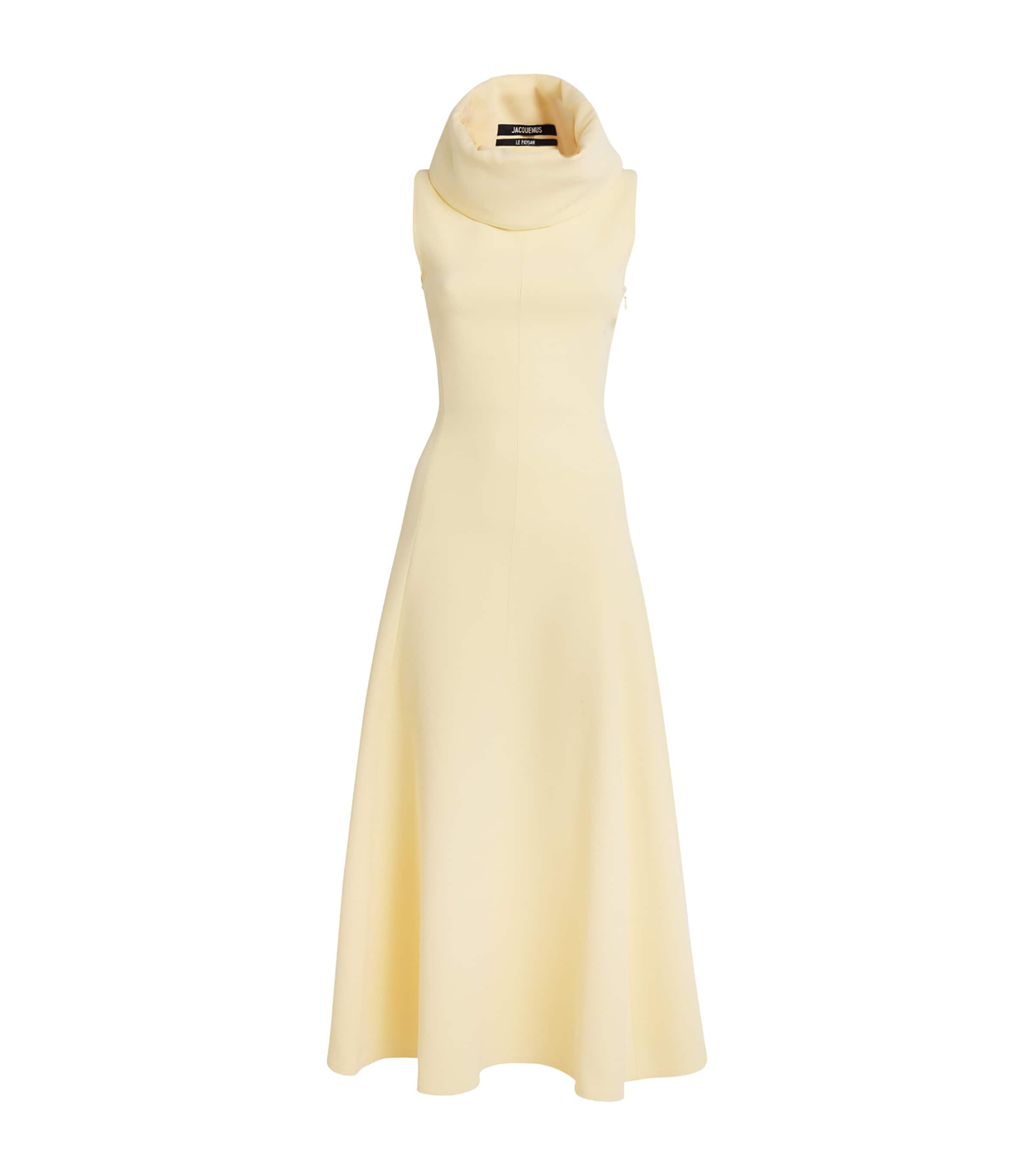 Jacquemus The Triangle Midi Dress In Yellow