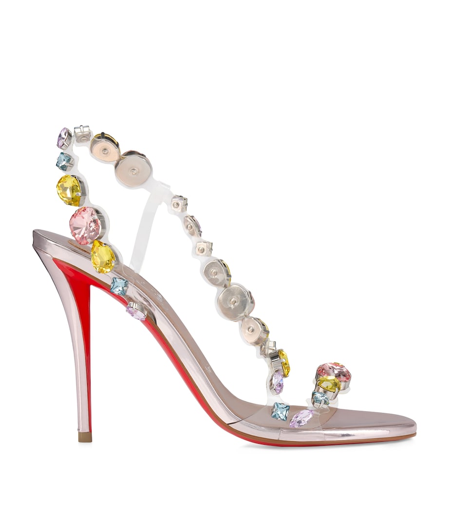 Rosa Z Calf Leather Jewel-Detail Heeled Sandals 100 F643 Image 1