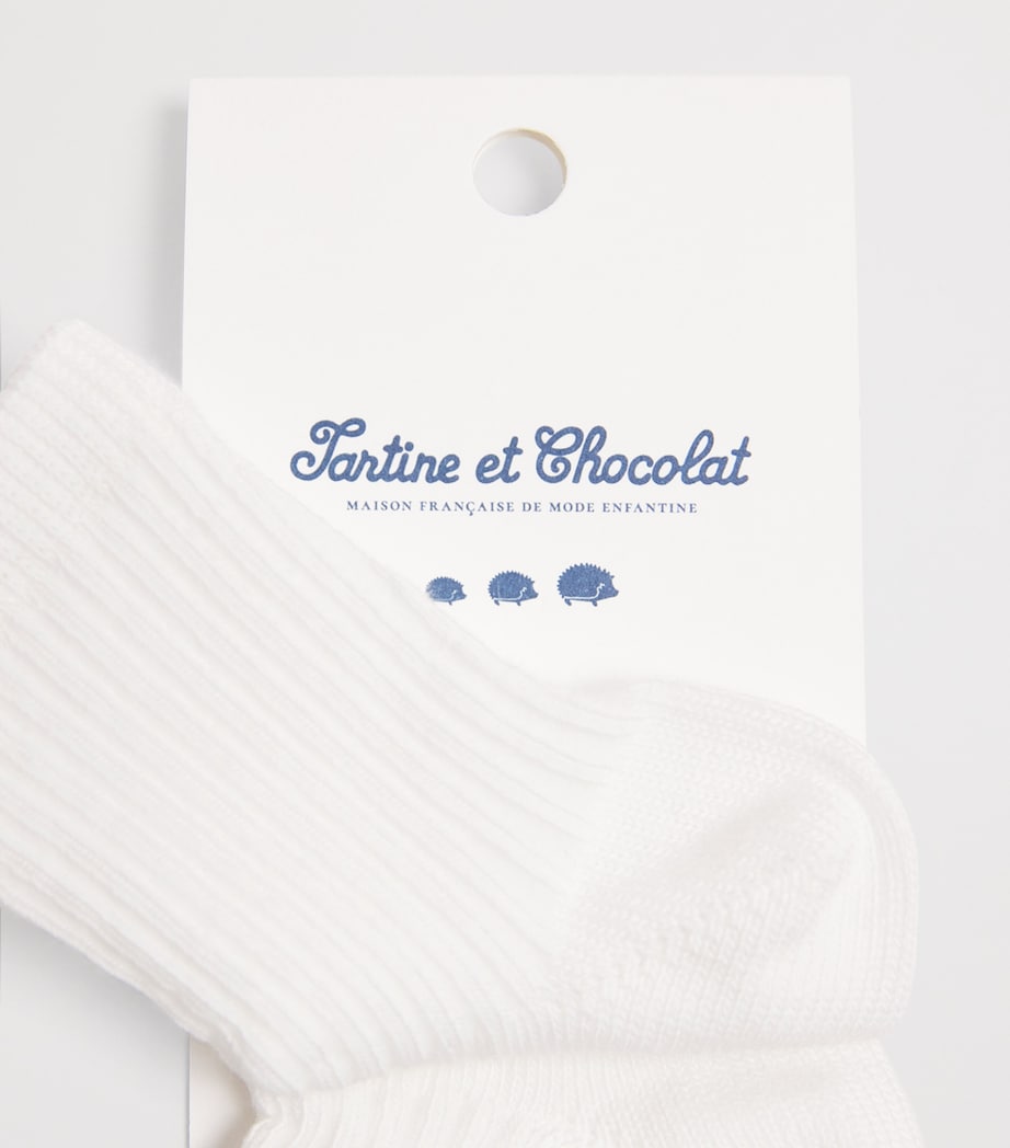 Tartine et Chocolat Ribbed Ankle Socks Nacre Image 2
