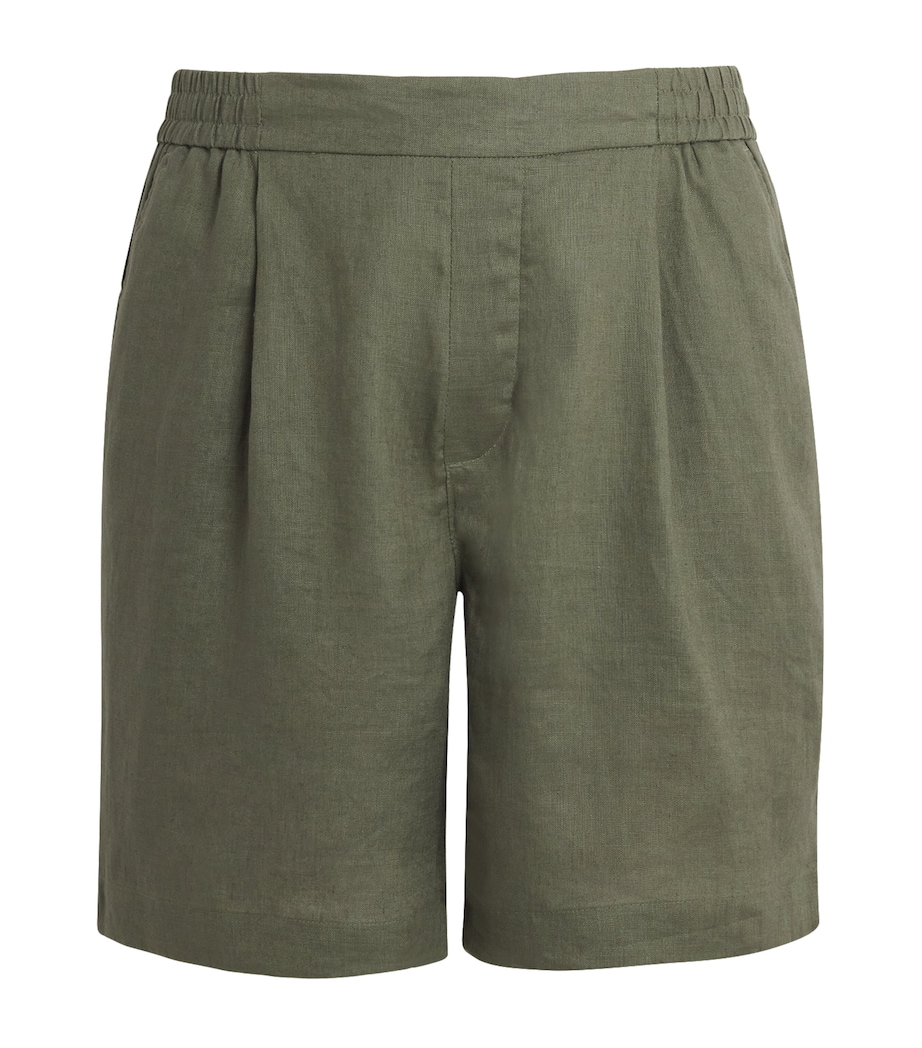 CHÉ Mens Linen Relaxed Shorts Khaki Image 1